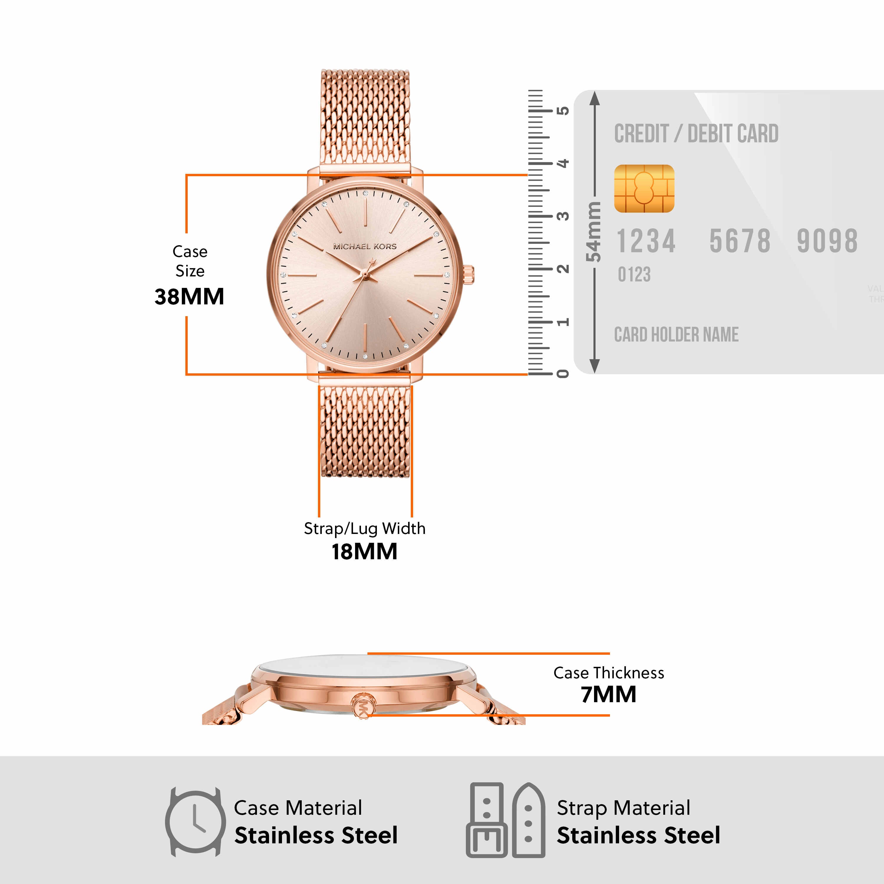 Michael Kors Pyper Rose Gold Stainless Steel Watch MK4340