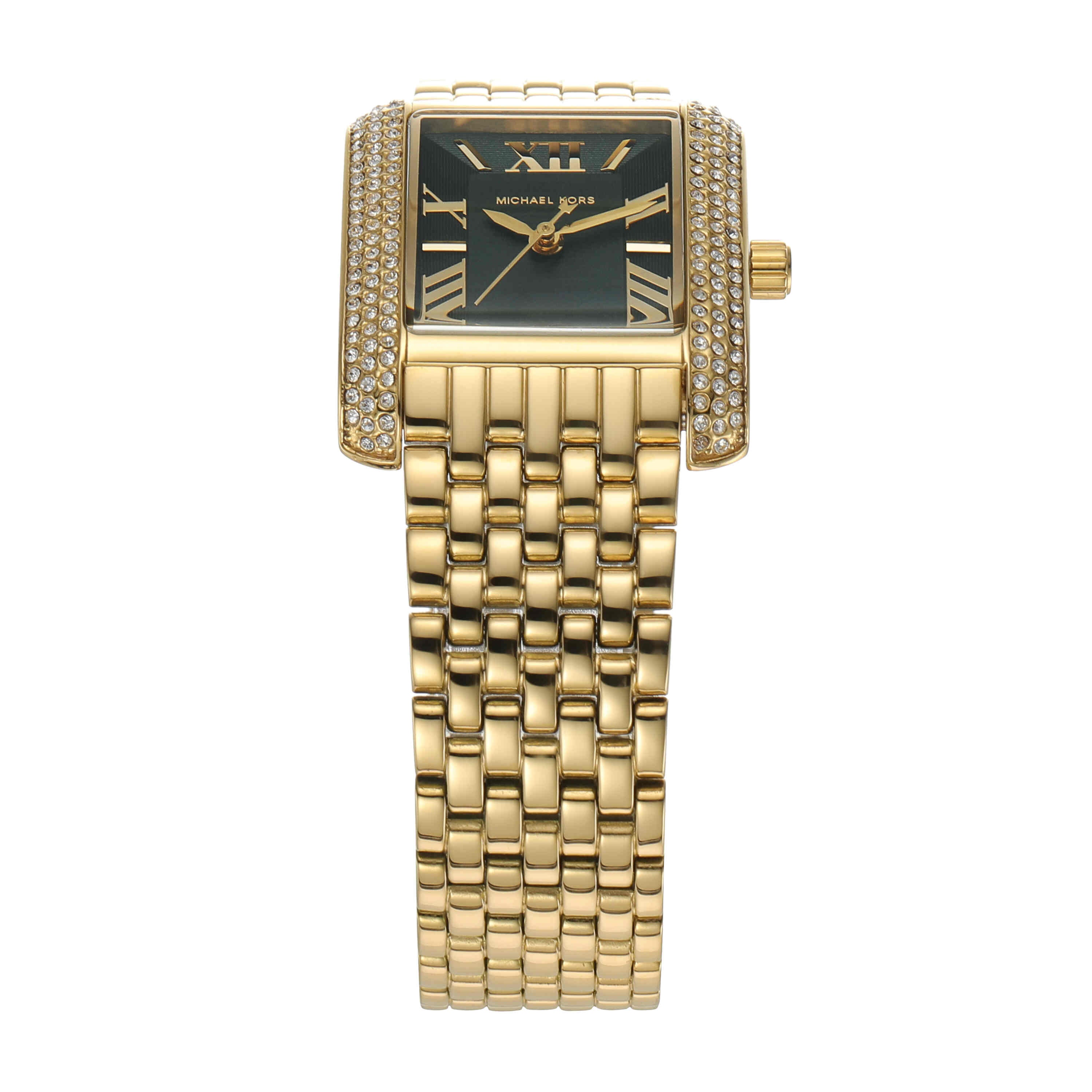 Michael Kors Emery Green Dial Gold Stainless Steel Watch MK4742