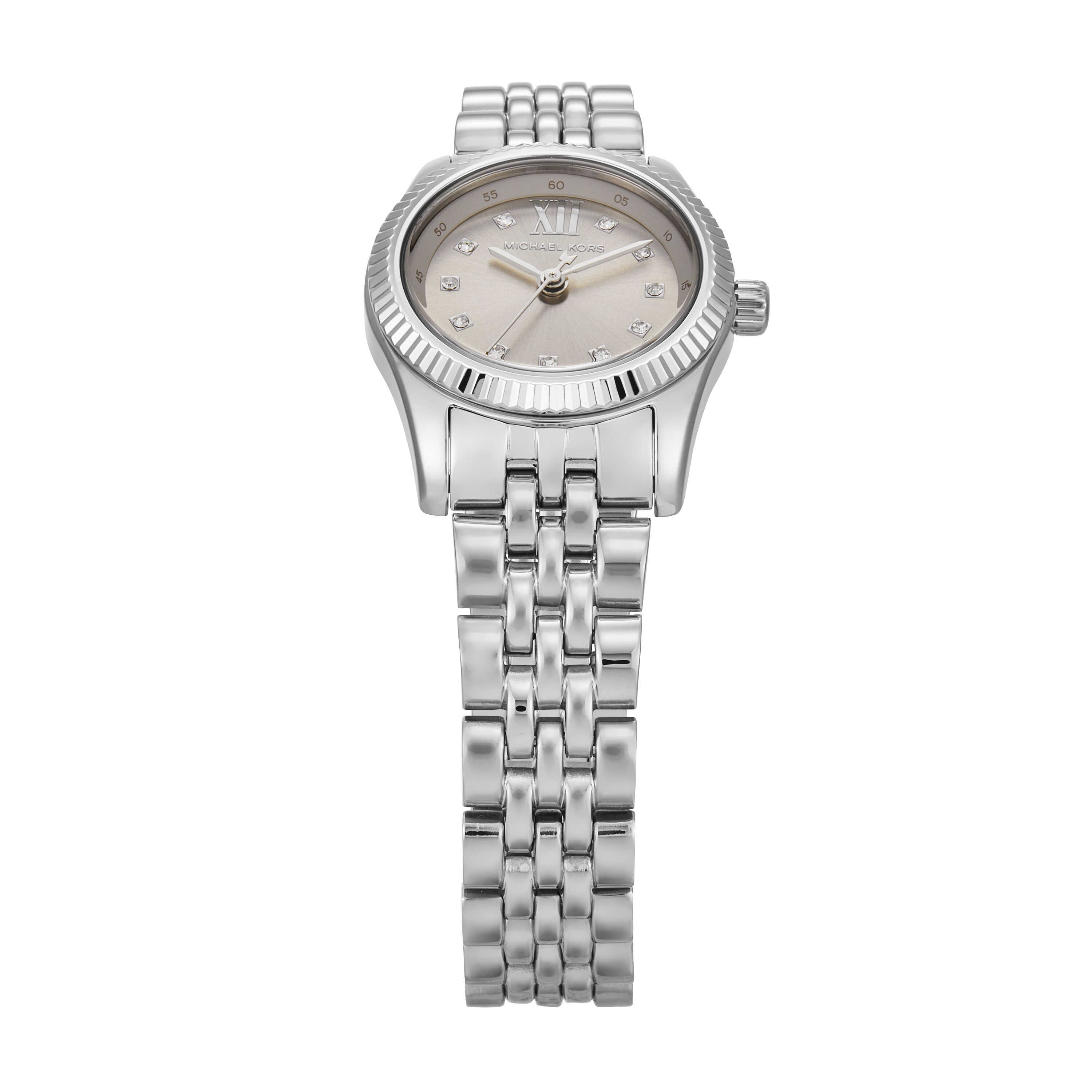 Michael Kors Petite Lexington Pavé Silver-Tone Watch MK4843