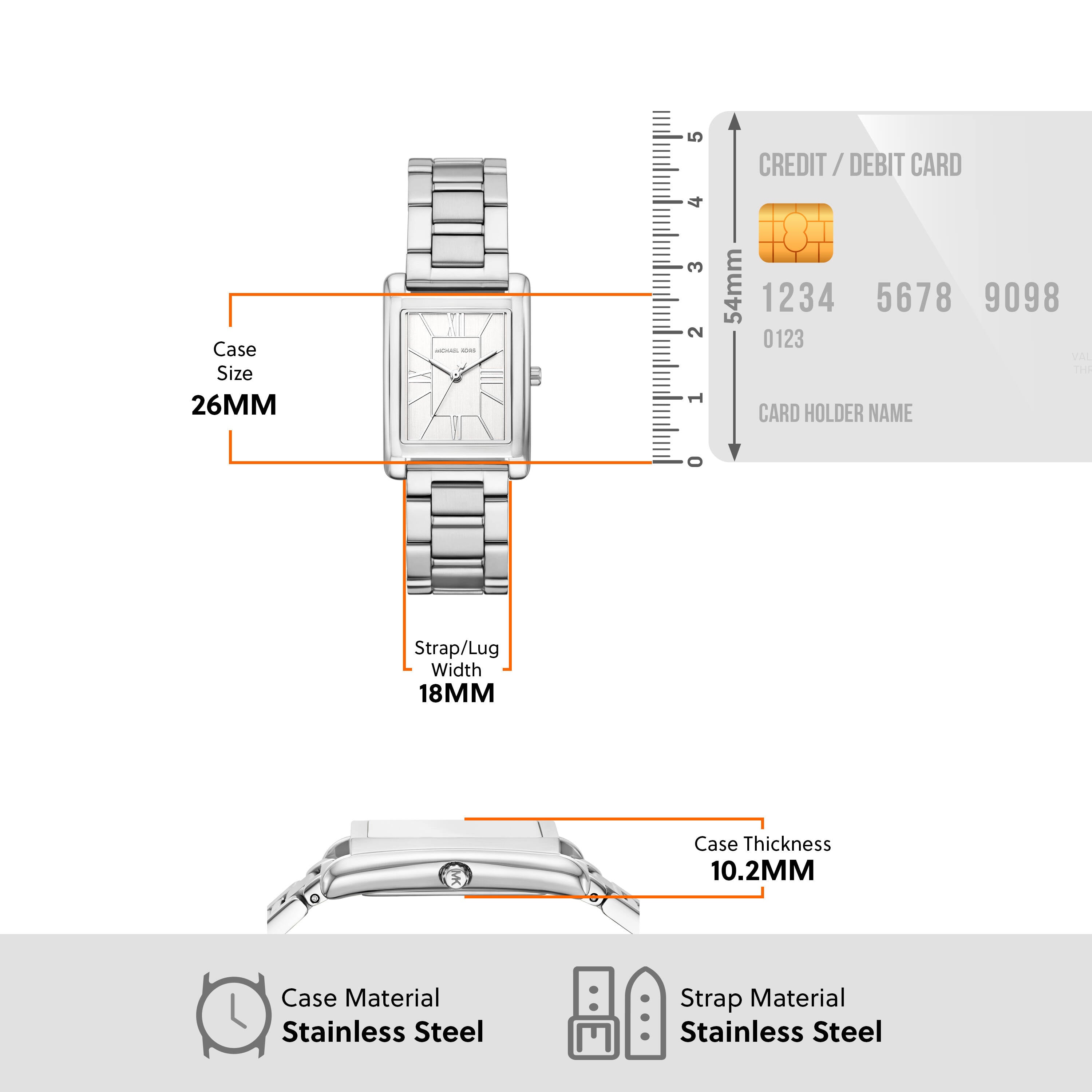 Michael Kors Essex Silver Dial Stainless Steel Watch MK4906