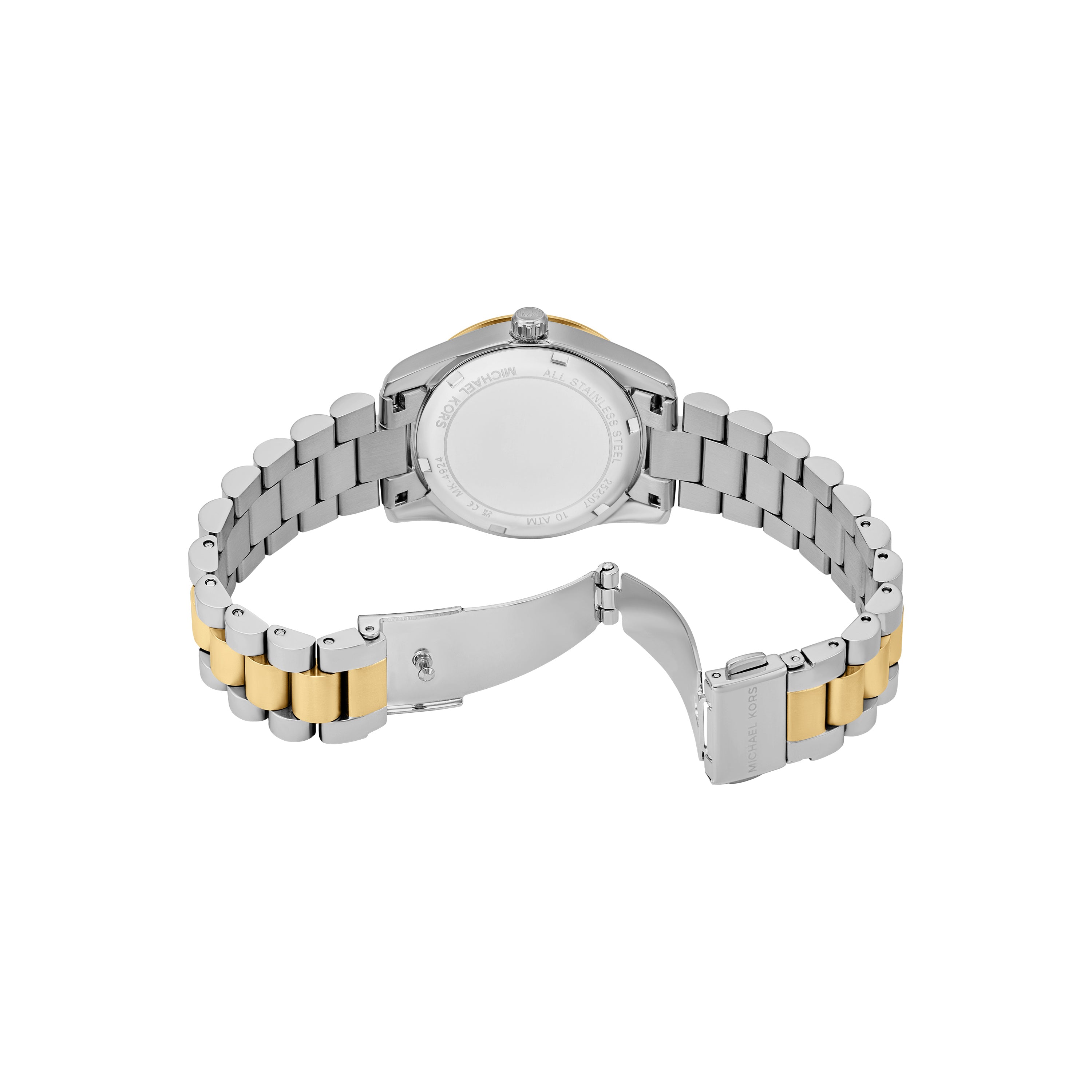 Michael Kors Lexington Black Dial Two Tone Stainless Steel Watch MK4925