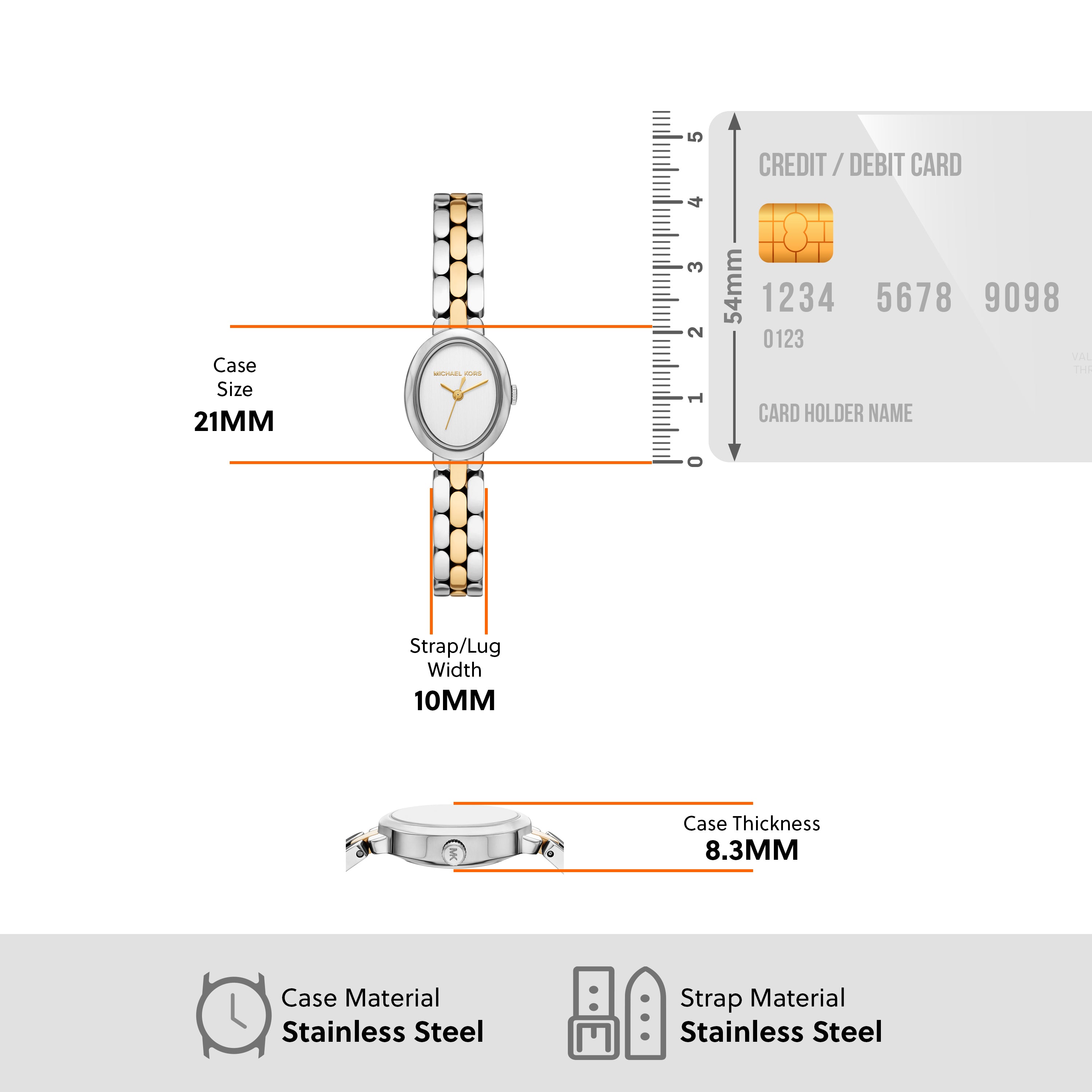 Michael Kors Maude White Dial Two Tone Stainless Steel Watch MK4956