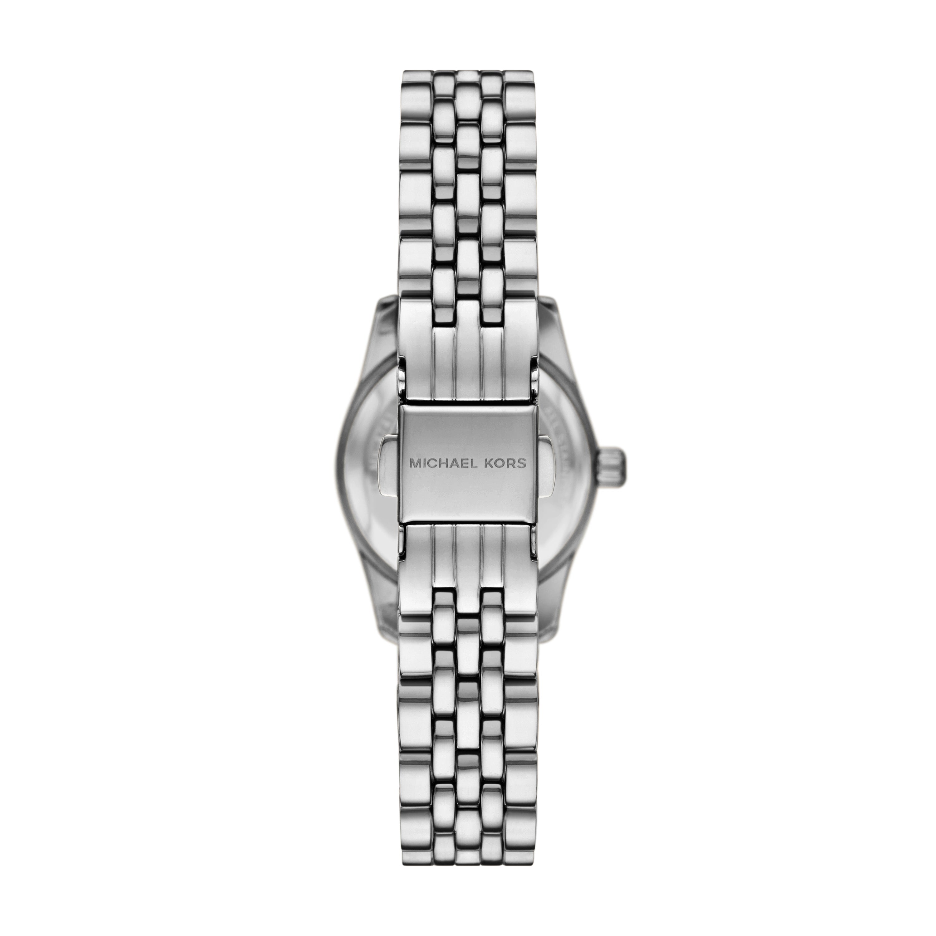 Michael Kors Lexington Red Dial Silver Stainless Steel Watch MK4968