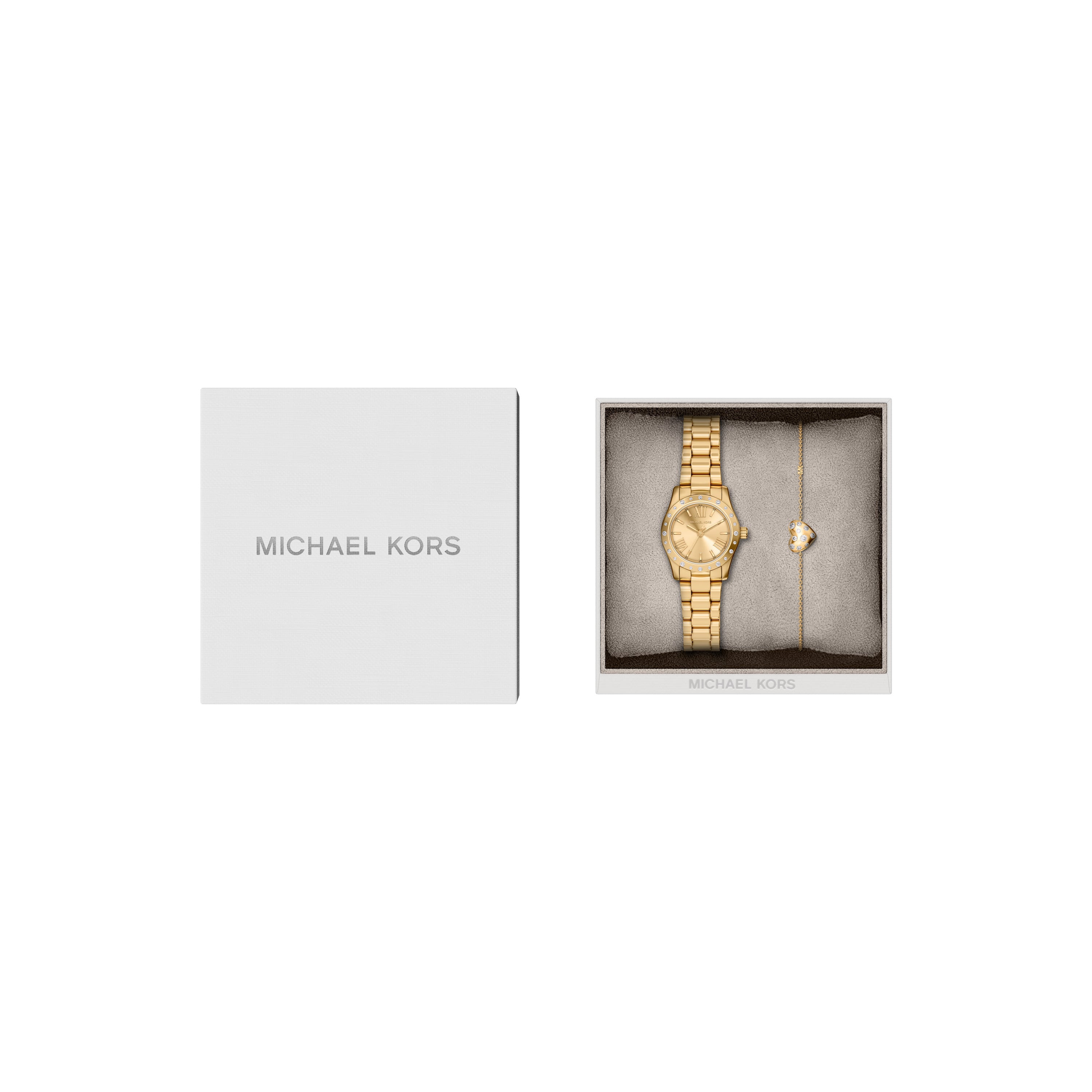 Michael Kors Lexington Gold Dial Stainless Steel Watch MK4992SET