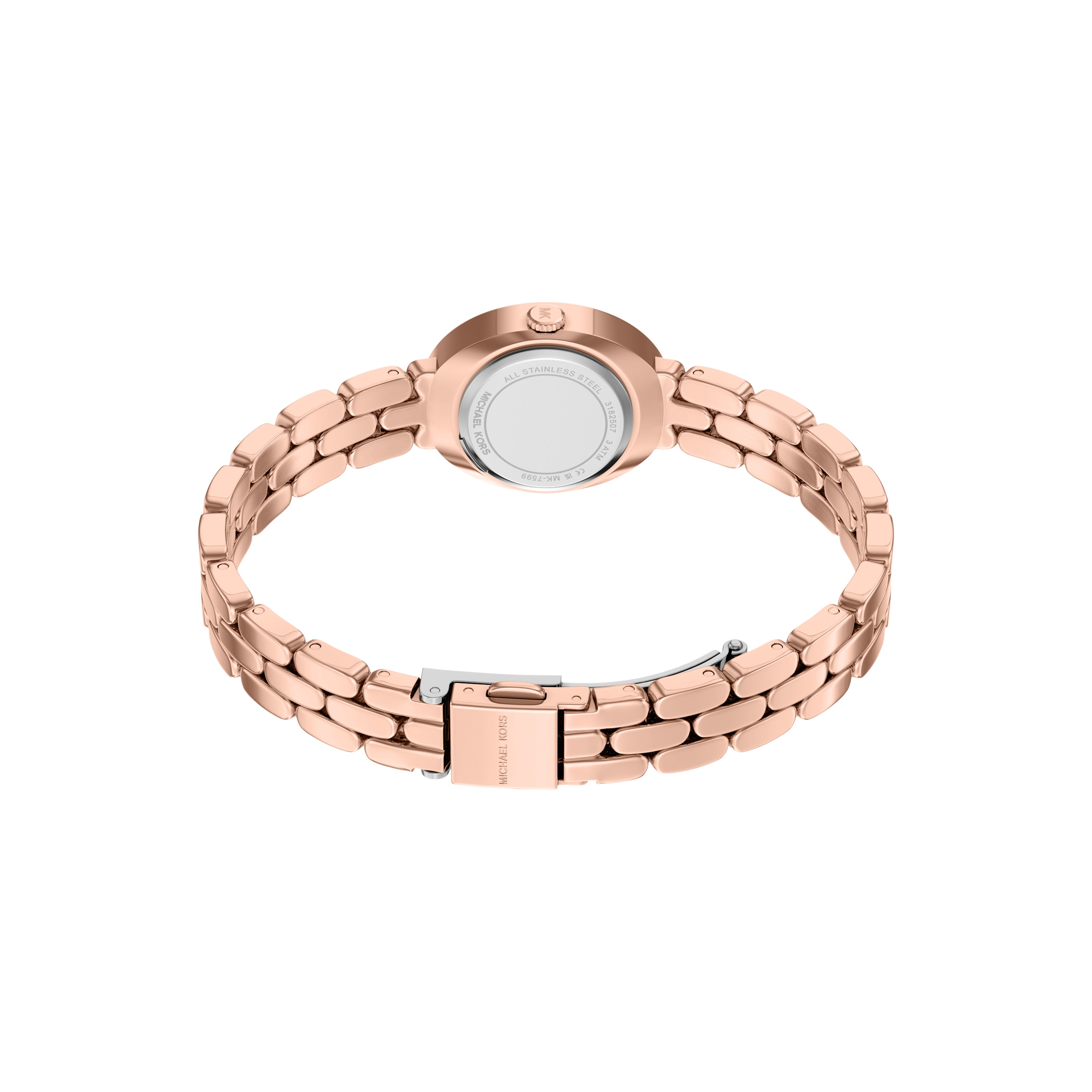 Michael Kors Maude Silver Dial Rose Gold Stainless Steel Watch MK7598SET