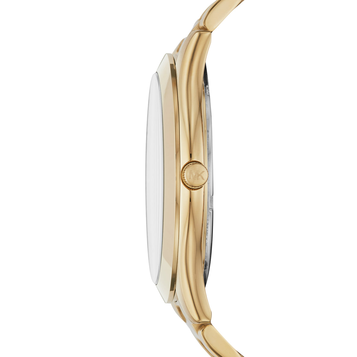 Michael Kors Oversized Slim Runway Black Dial Gold Stainless Steel Watch MK8621