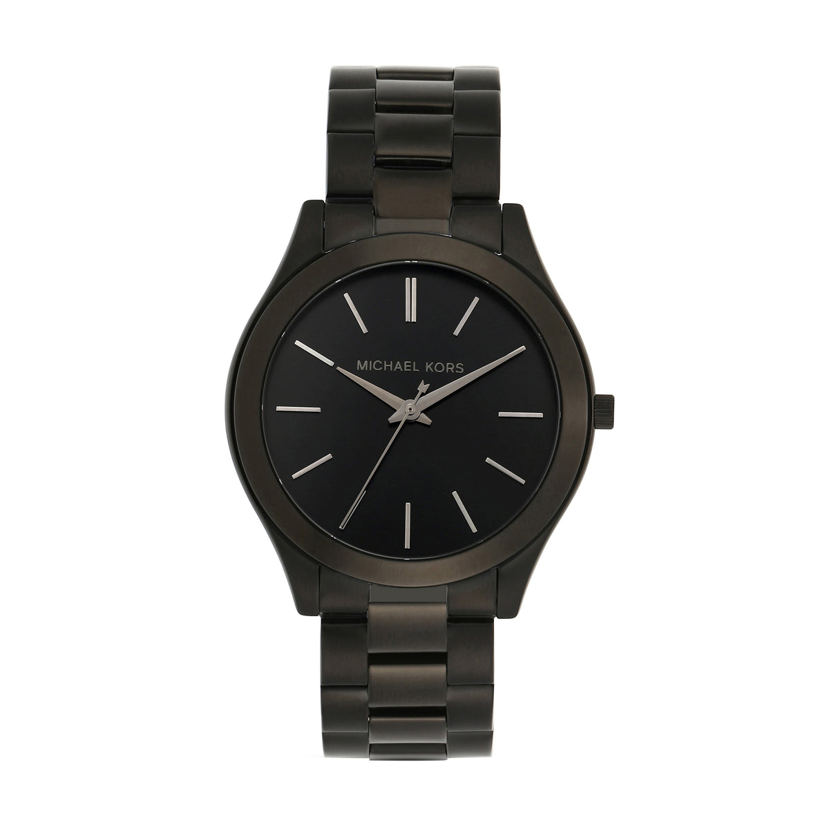 Michael Kors Oversized Slim Runway Black Dial Black Stainless Steel Watch MK8672