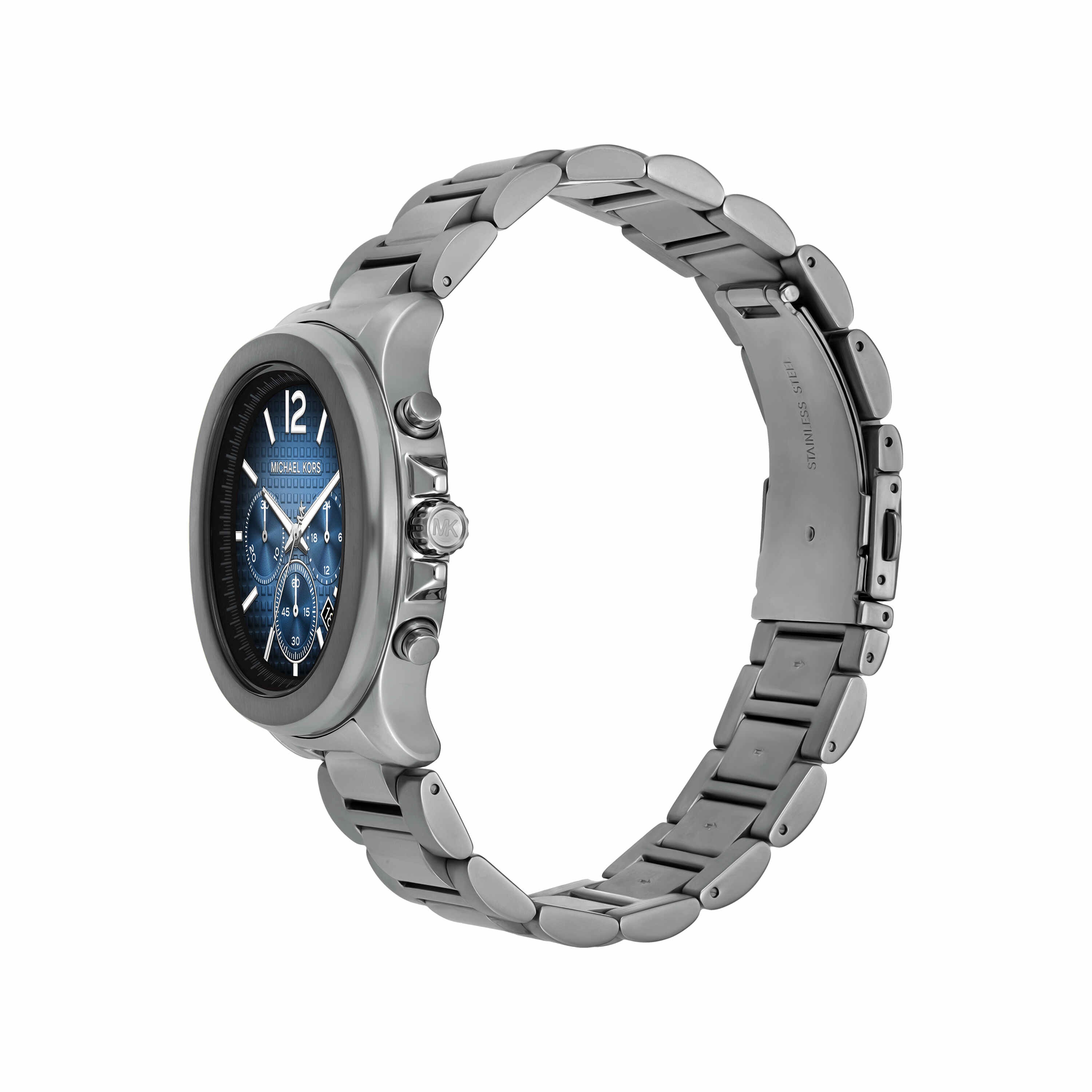 Michael Kors Sage Blue Dial Gunmetal Stainless Steel Watch MK9213