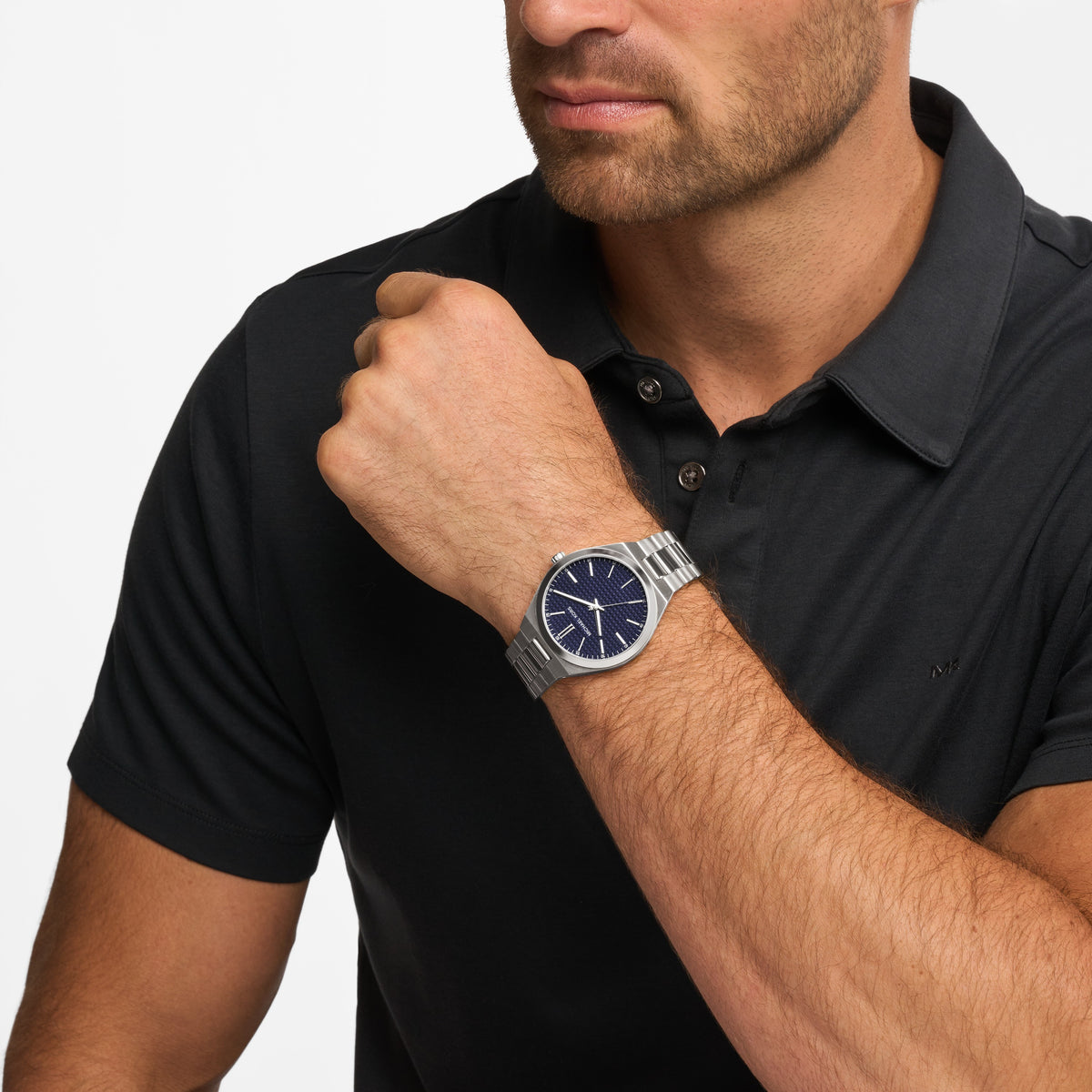 Michael Kors Lennox Navy Dial Silver Stainless Steel Watch MK9227
