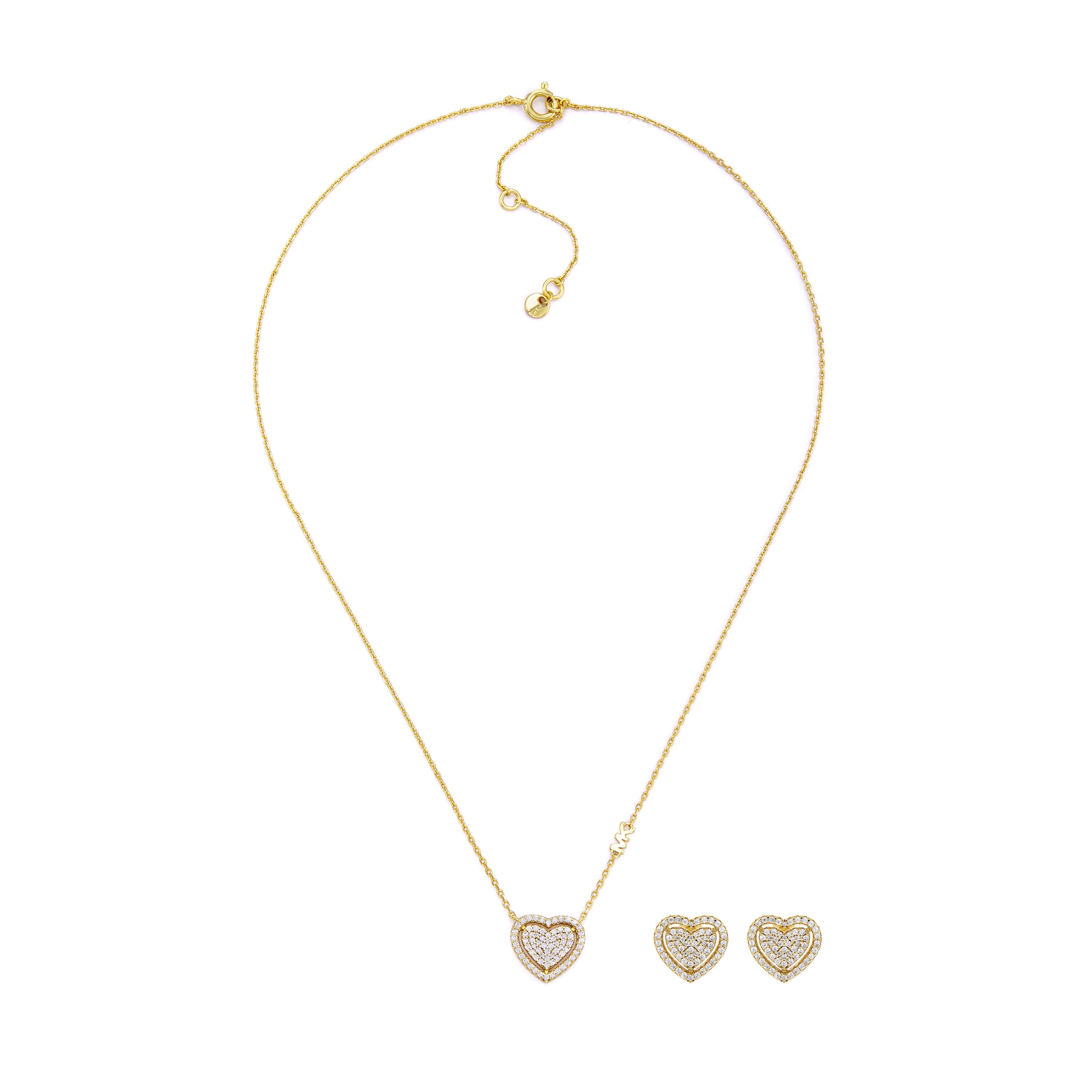 Michael Kors Premium Gold Jewellery Necklace and Earing Set MKC1756CZSET