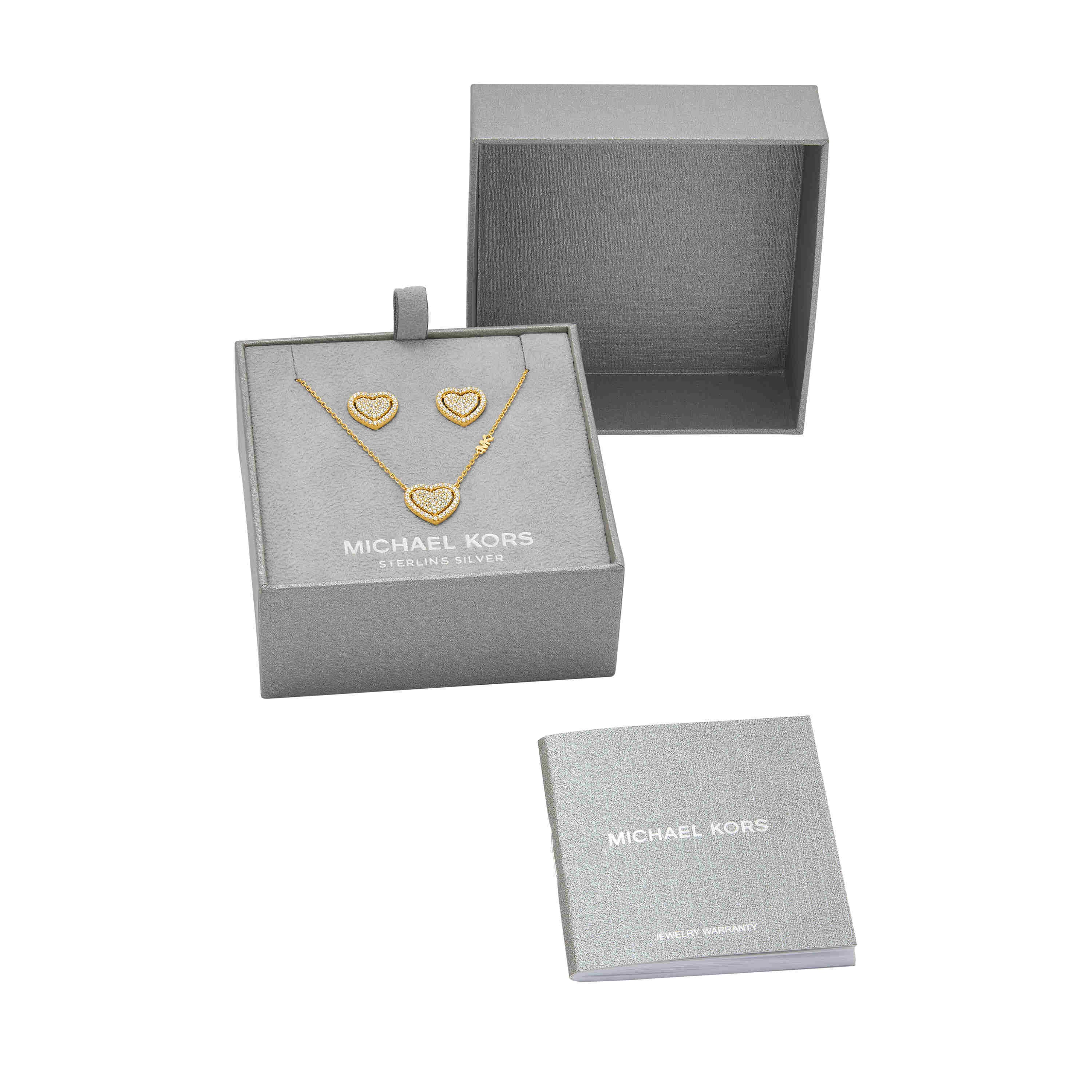 Michael Kors Premium Gold Jewellery Necklace and Earing Set MKC1756CZSET