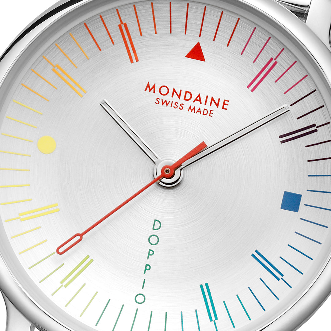 Mondaine Doppio Bauhaus Stainless Steel 33mm Watch - MLE.33112.SM