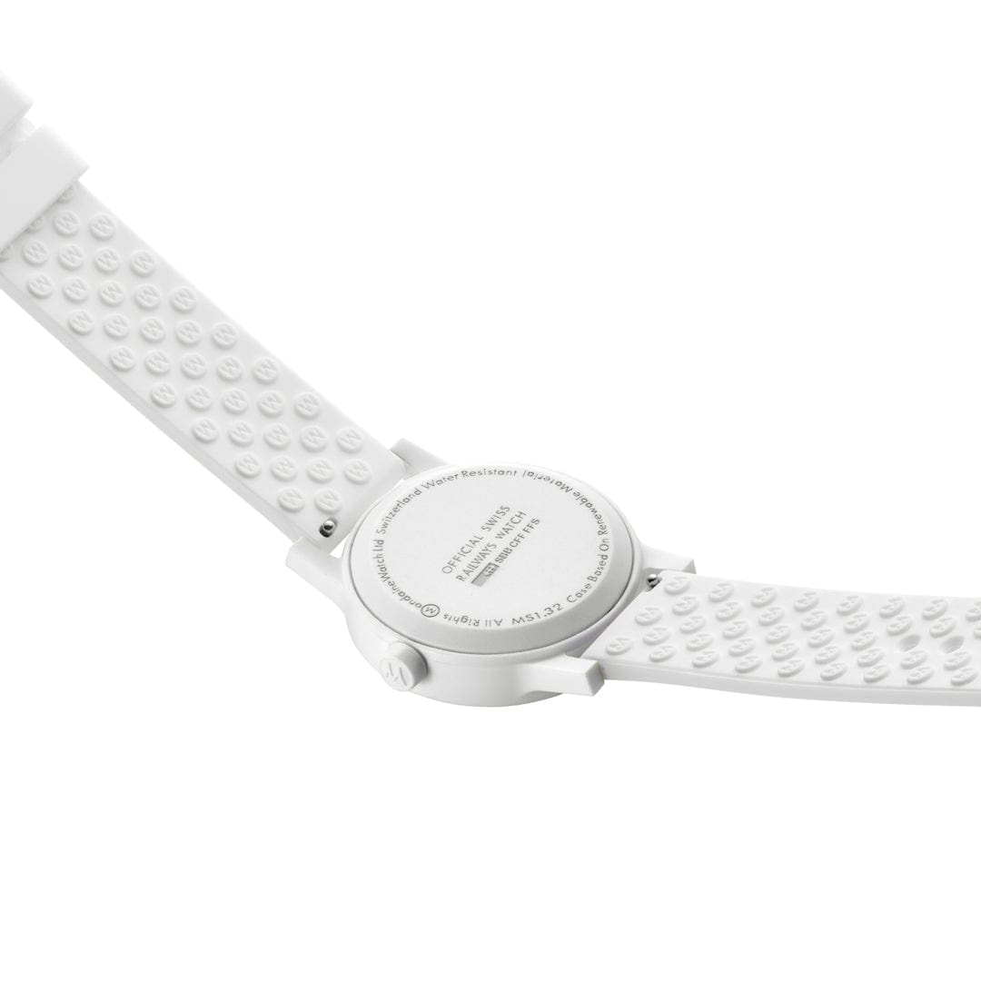 Mondaine Essence White Rubber Band Watch MS1.32110.RA