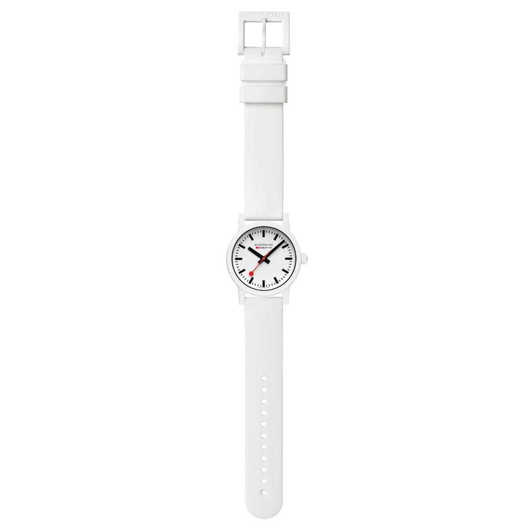 Mondaine Essence White Rubber Band Watch MS1.32110.RA