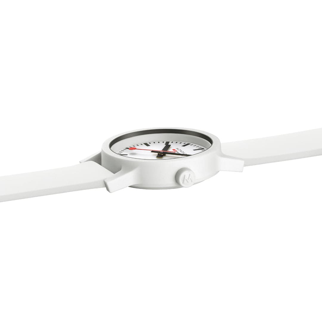 Mondaine Essence White Rubber Band Watch MS1.32110.RA