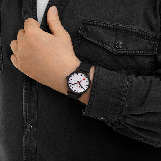 Mondaine Essence Solar Black 41mm Watch MS1.41910.LB