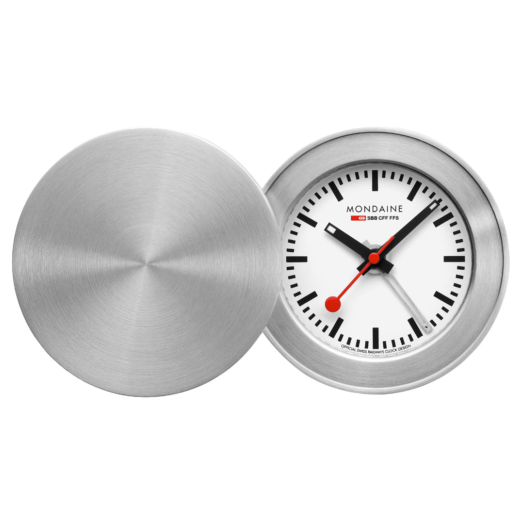 Mondaine Official Swiss Railways Travel Alarm Clock MSM.64411