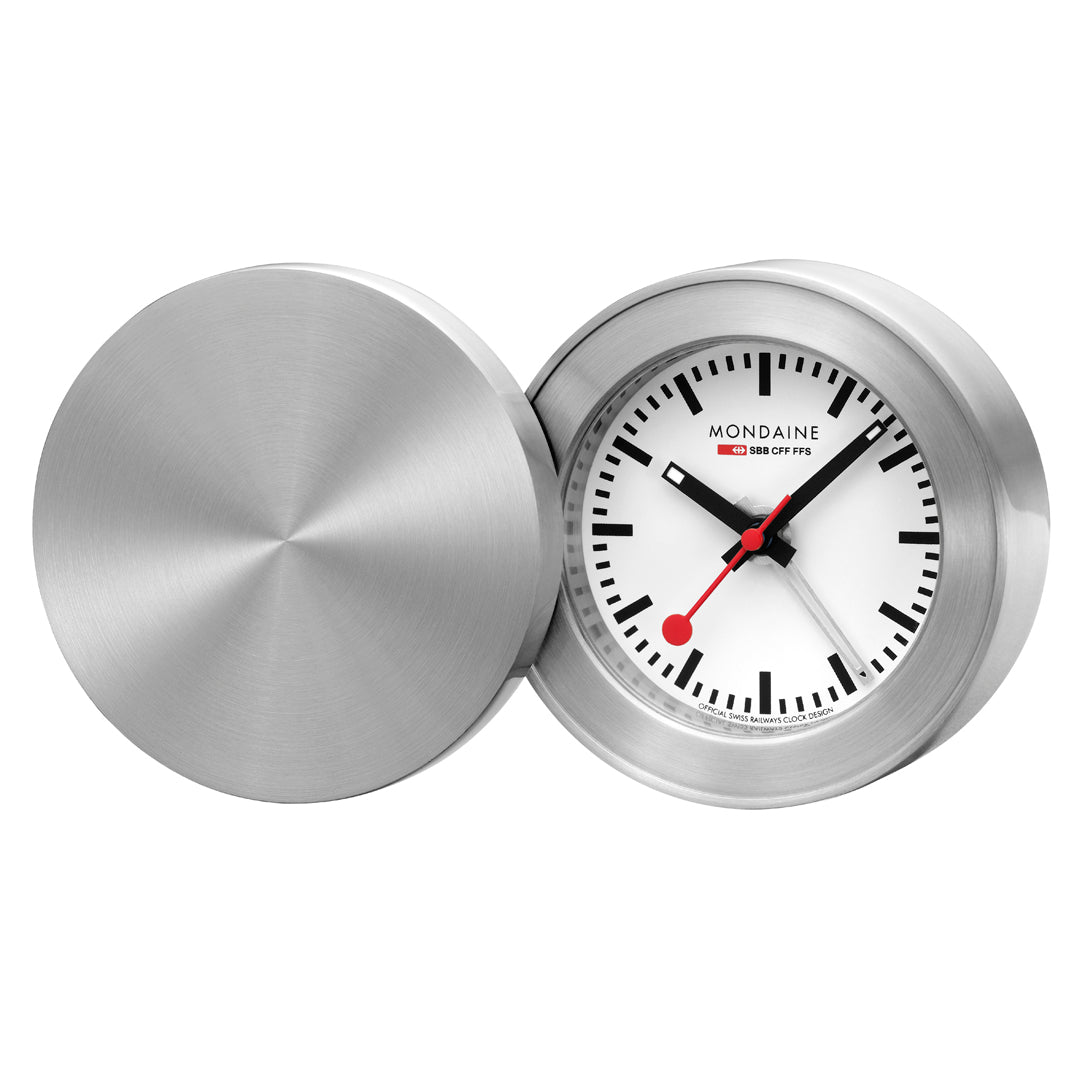 Mondaine Official Swiss Railways Travel Alarm Clock MSM.64411