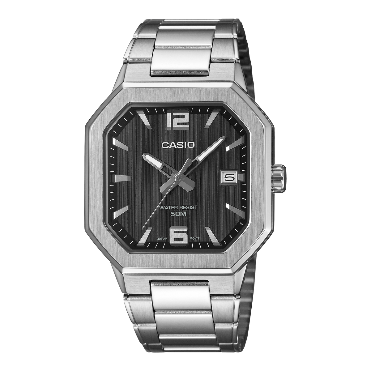 Casio MTP-B195D-1A silver black mens watch