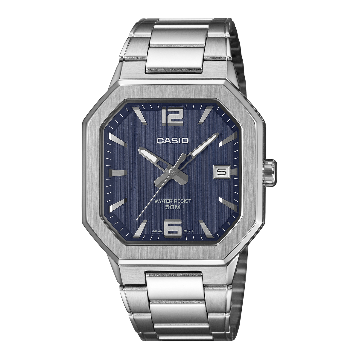 Casio MTP-B195D-2A silver blue mens watch