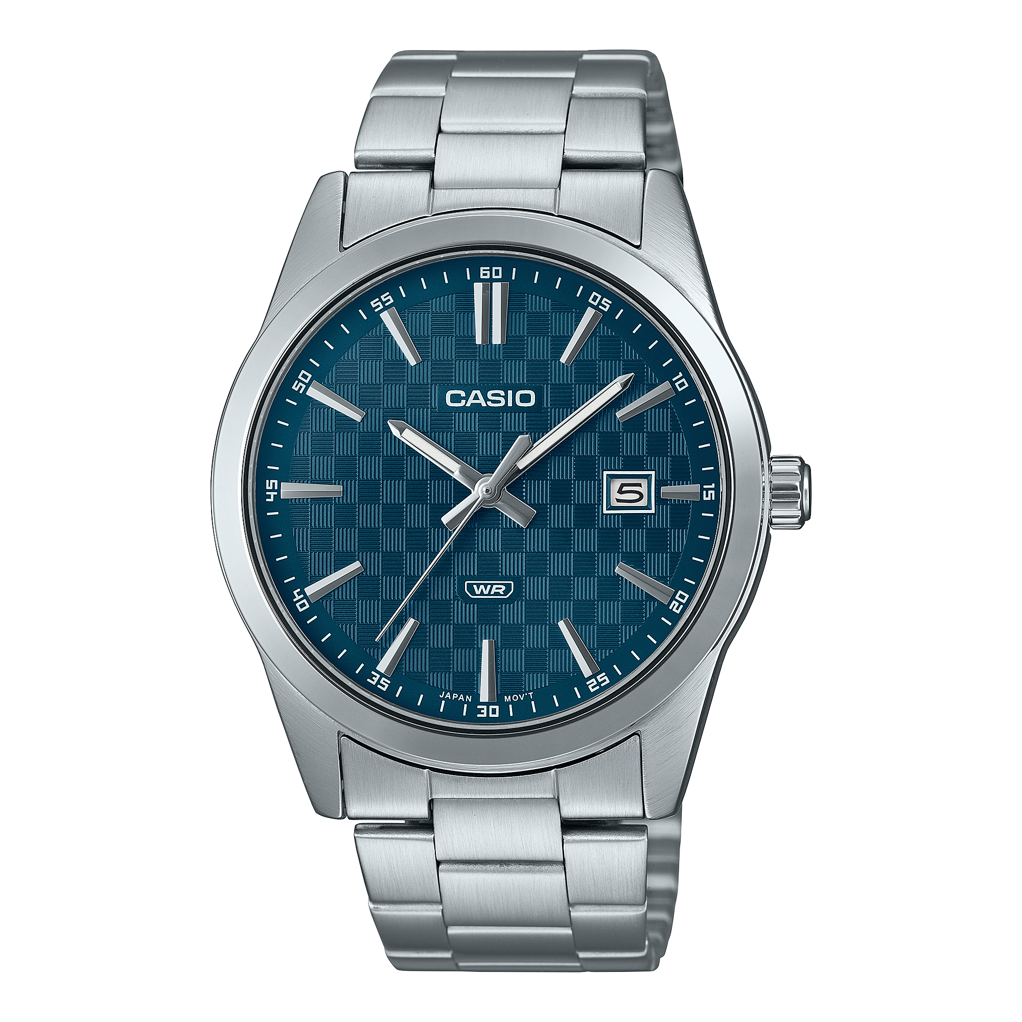 Casio Standard Silver Stainless Steel Blue Dial Watch MTPVD03D-2A2