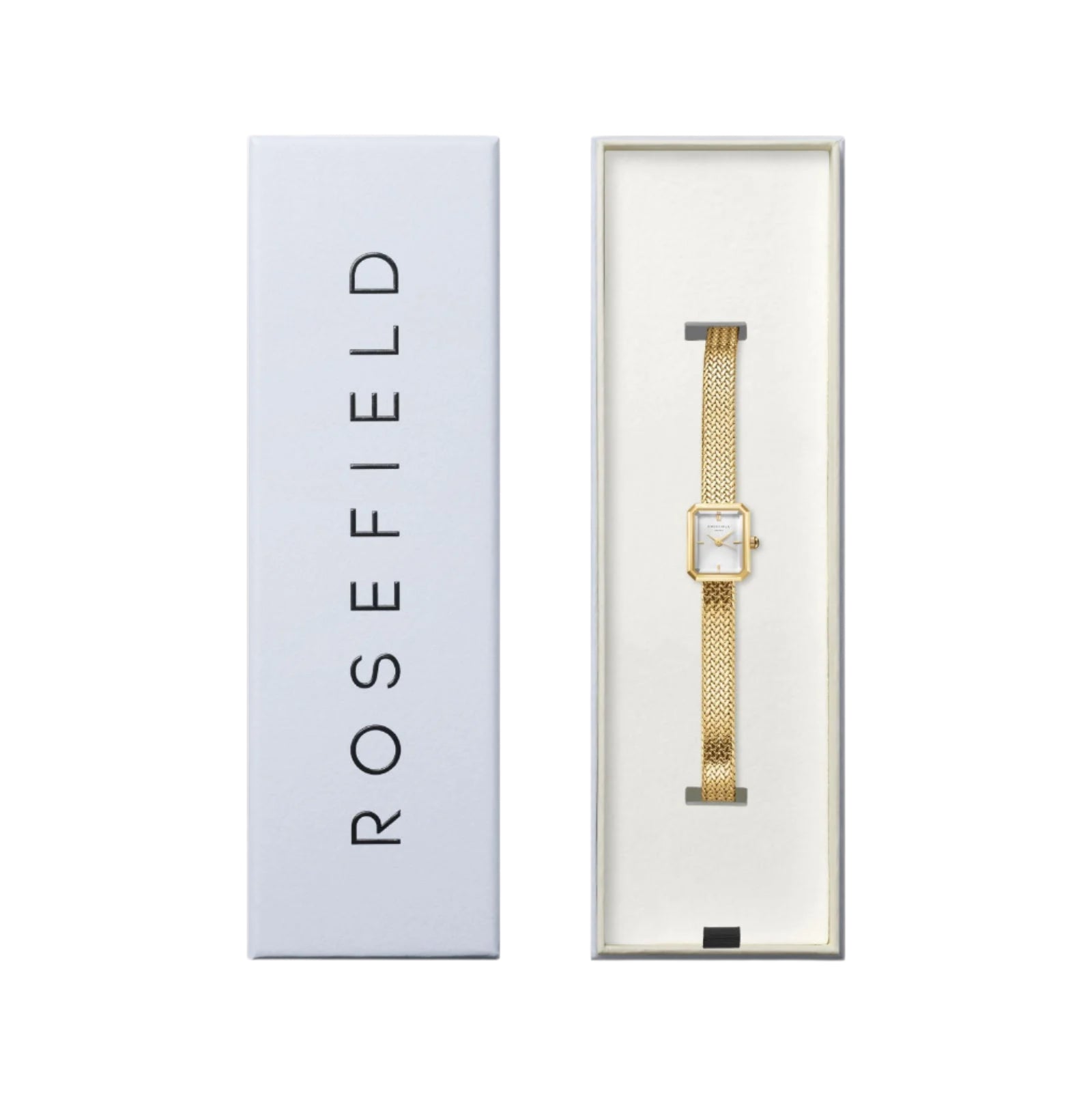 Rosefield Mini Octagon White Sunray Dial Stainless Steel Watch MWGMG-M01