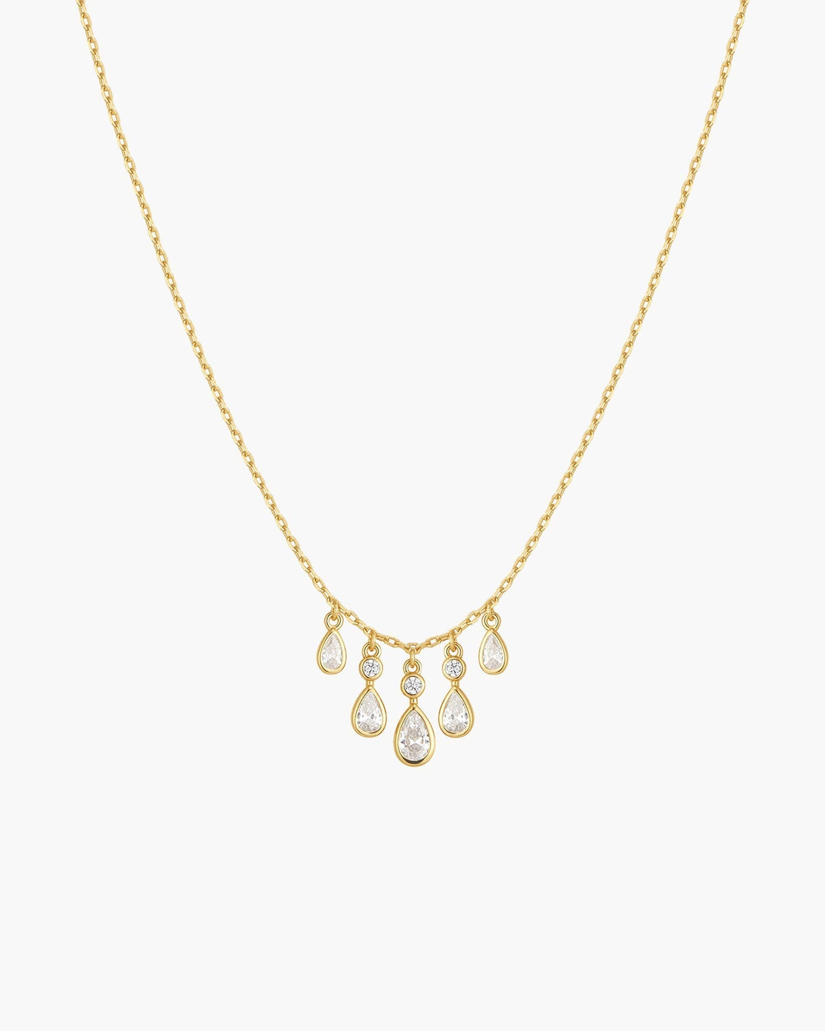 Ania Haie Gold Bezel-Set Teardrop Cascade Necklace N076-04G N076-04G front packshot