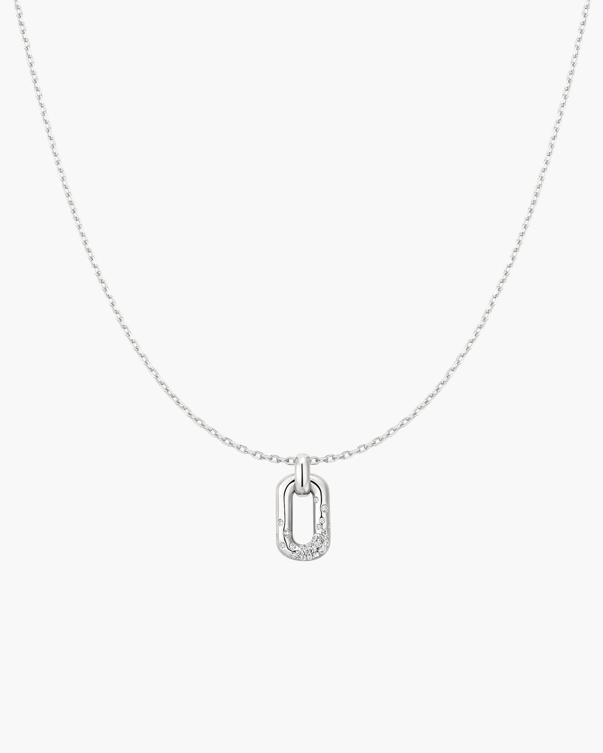 Ania Haie Silver Sparkling Oval Hoop Pendant Necklace N076-13H N076-13H front packshot