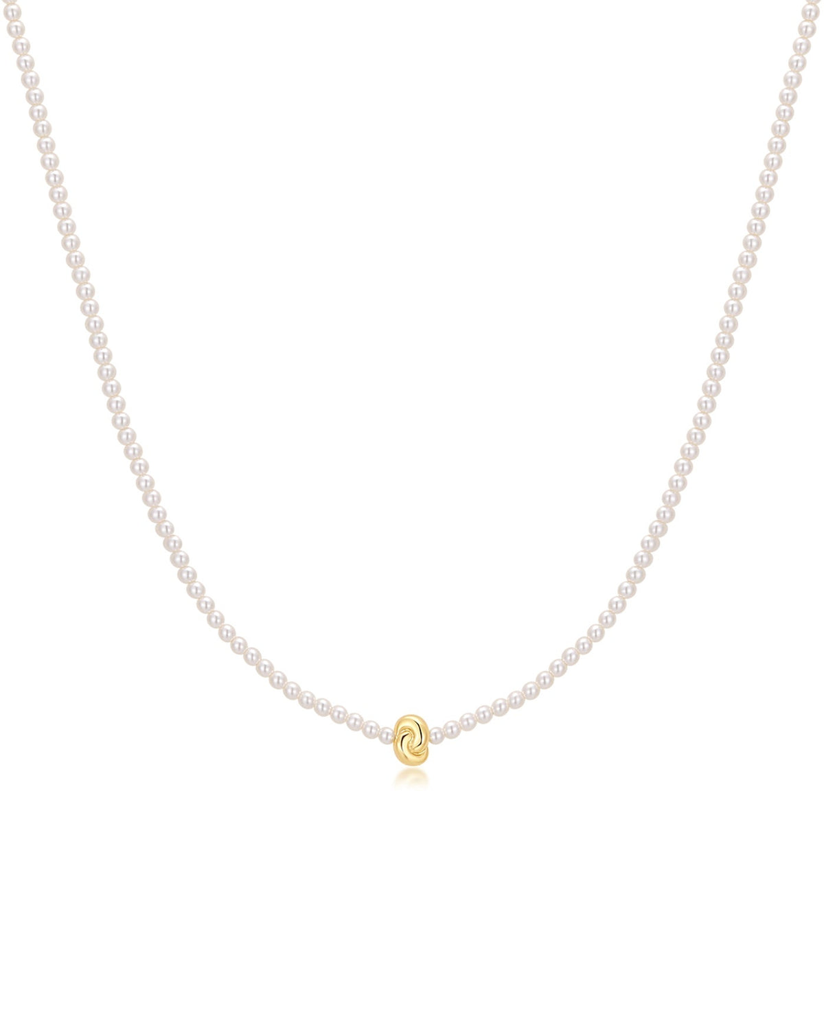 Ania Haie Gold Twist & Glass Pearl Beaded Necklace N077-01G N077-01G front packshot