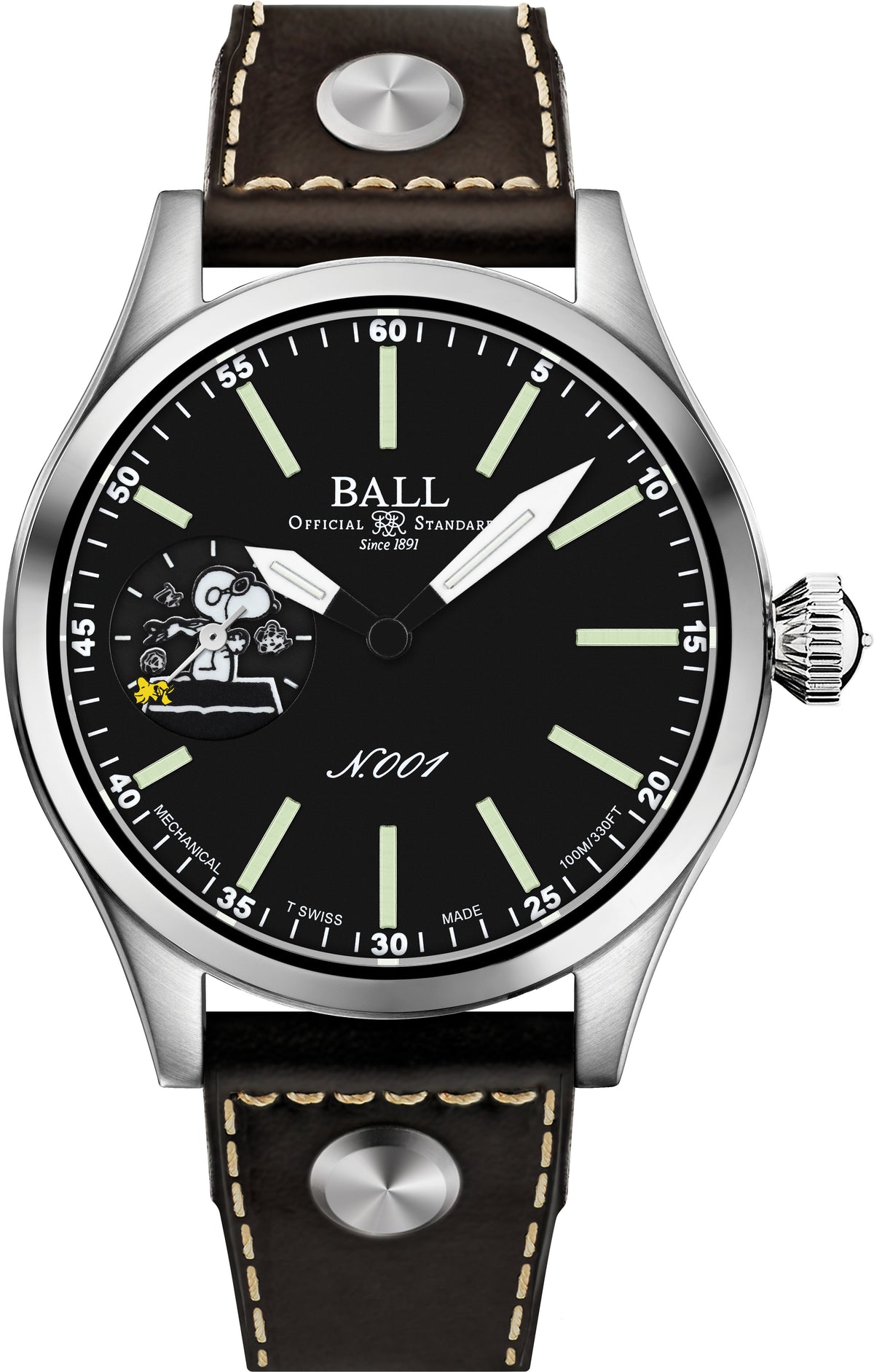 Ball Engineer Master II Snoopy Flying Ace Leather NM2638C-L2J-BK