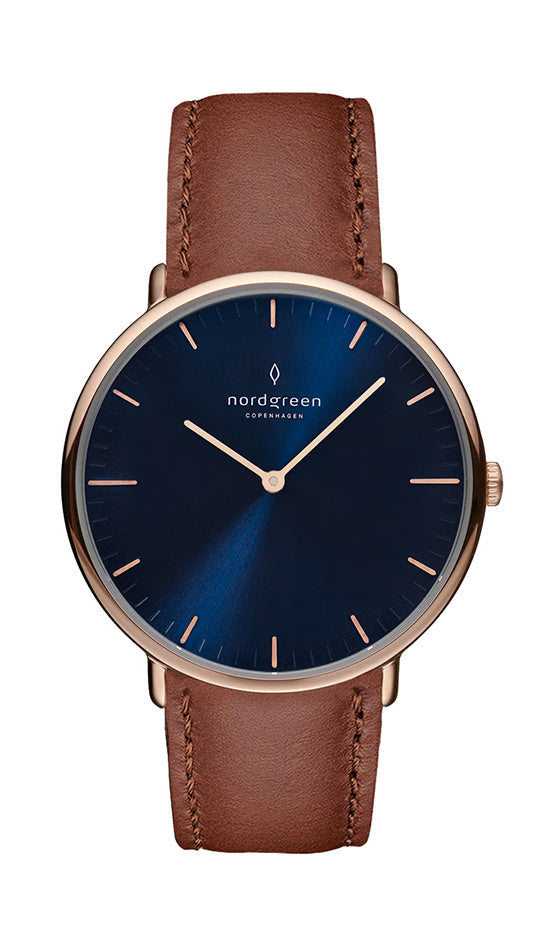 Nordgreen Native 36mm Brown Leather Strap Watch