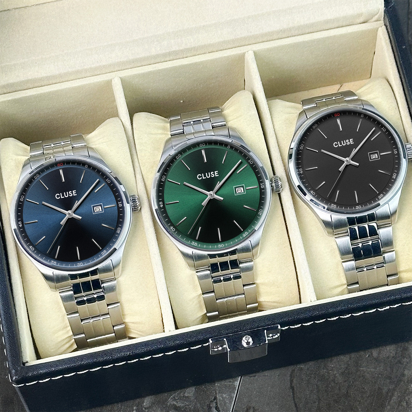 CLUSE Antheor Blue Dial Silver Stainless Steel Link Watch CW20903