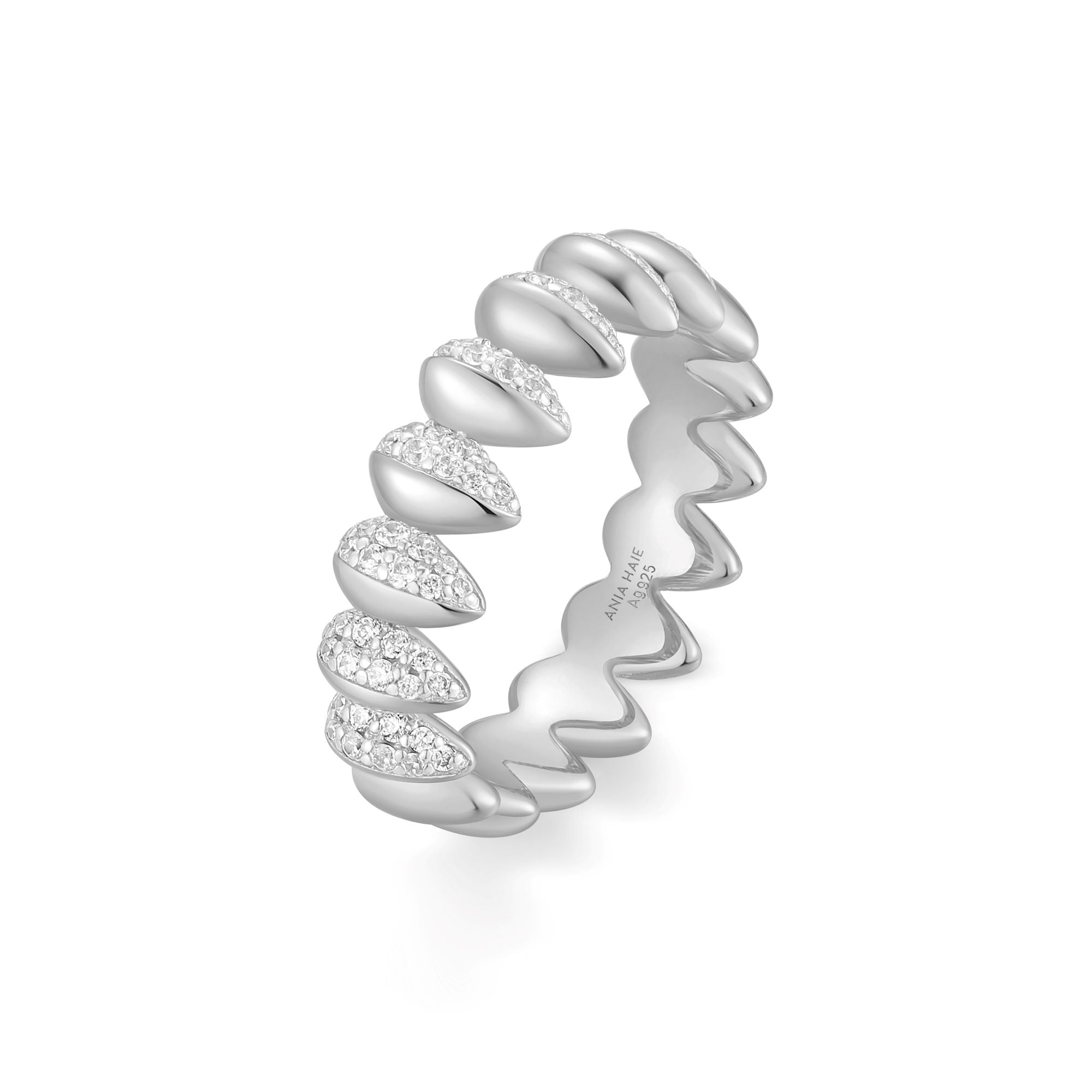 Ania Haie Silver Sparkling Spike Ring Bold Elegant Statement Jewelry