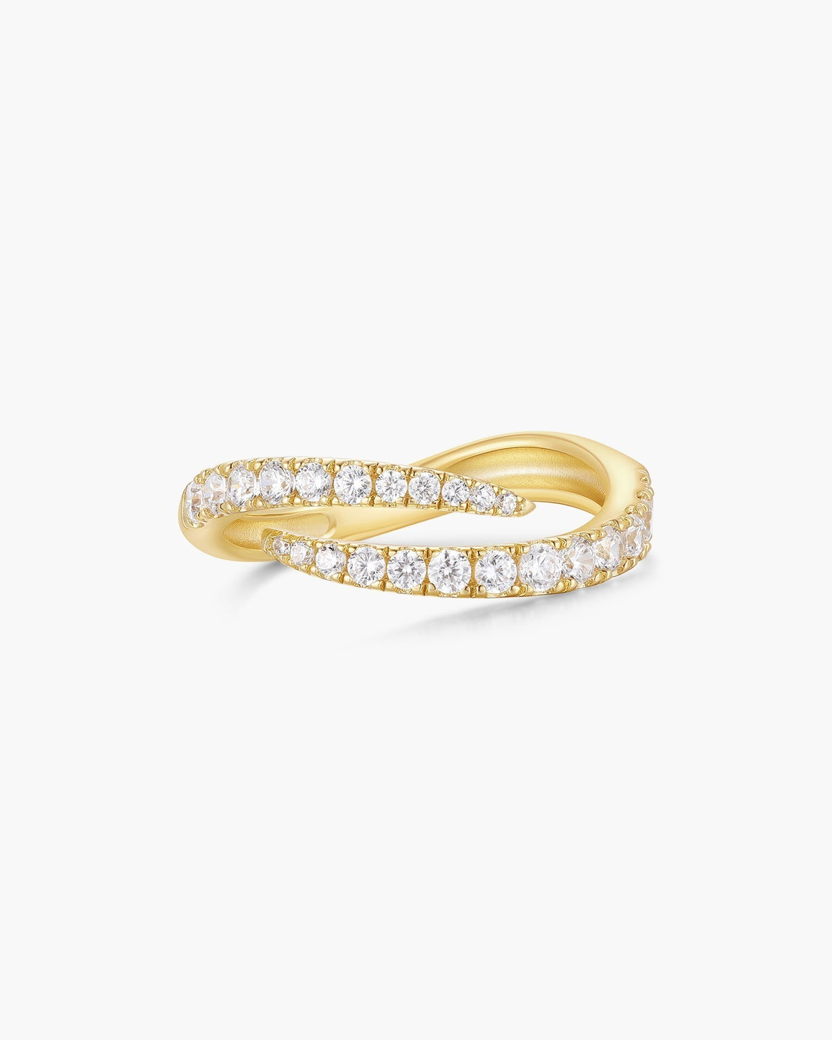Ania Haie Gold Spiral Pave Adjustable Ring