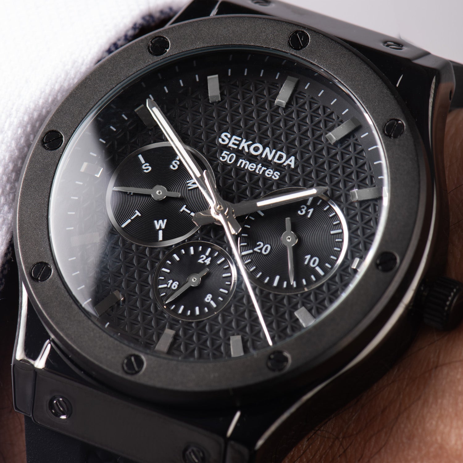 Sekonda Titan 42mm Mens Watch Stainless Steel Band Black 2024