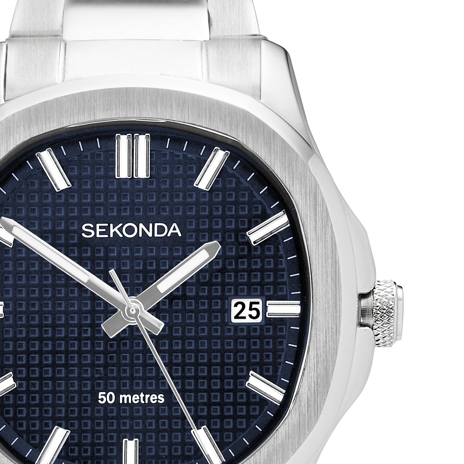 Sekonda Octaire Mens Blue Dial Stainless Steel Watch 40mm Bracelet