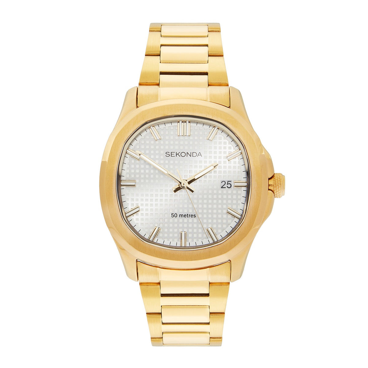 Sekonda Octaire Silver White Dial 40mm Mens Watch Gold SK30283