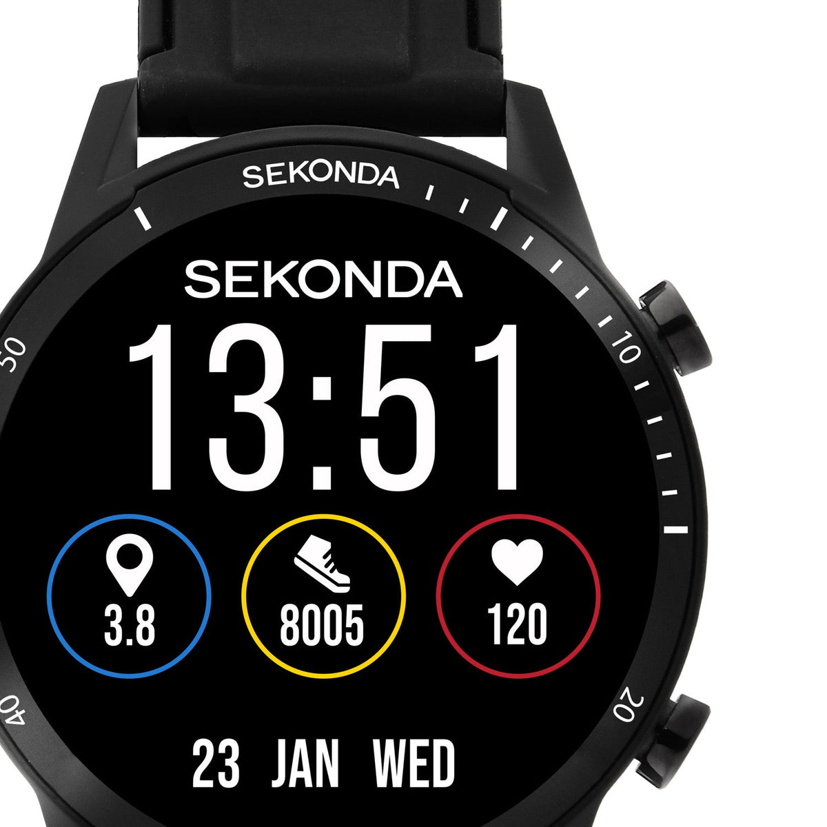 Sekonda Active Go LCD Display 45mm Unisex Watch Black SK30287