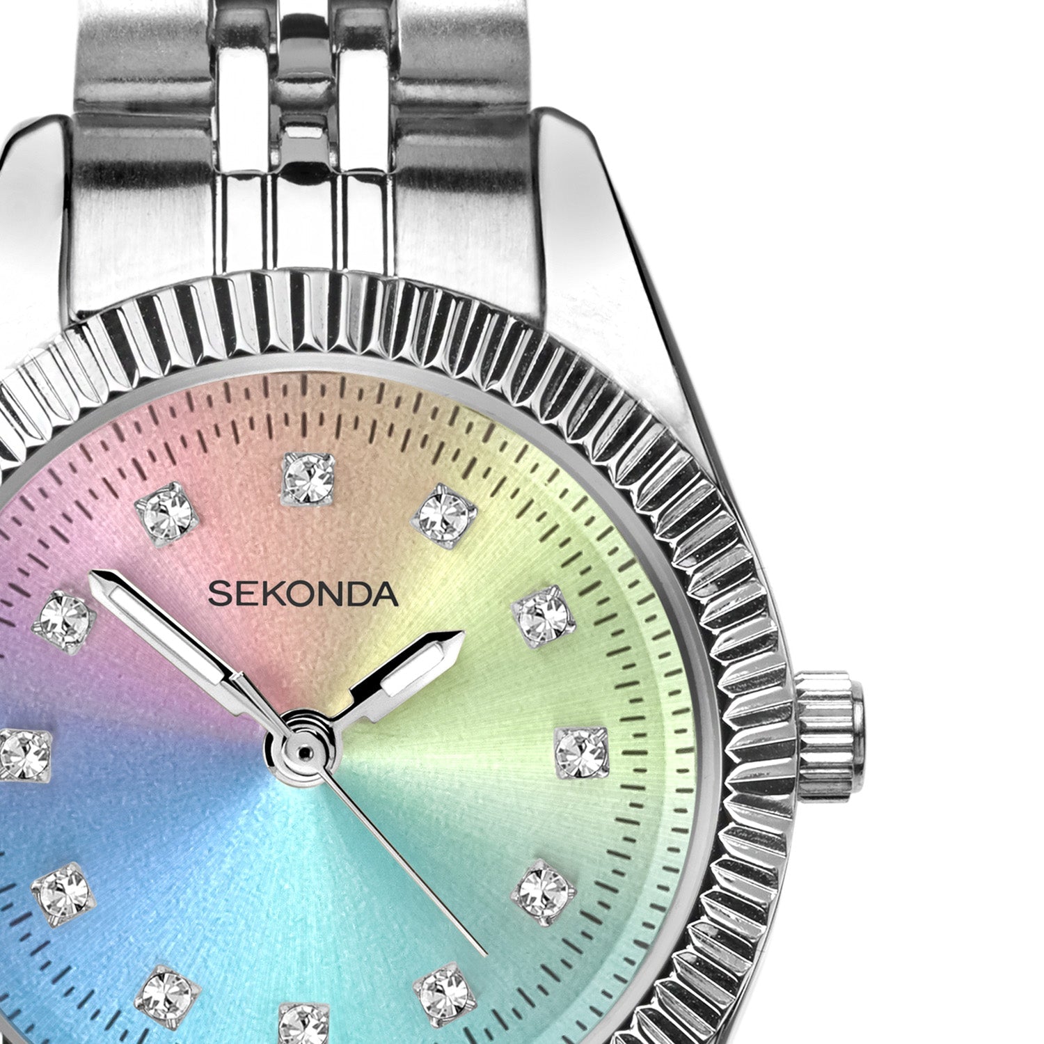 Sekonda Womens Rainbow Dial Stainless Steel 26mm Bracelet Watch