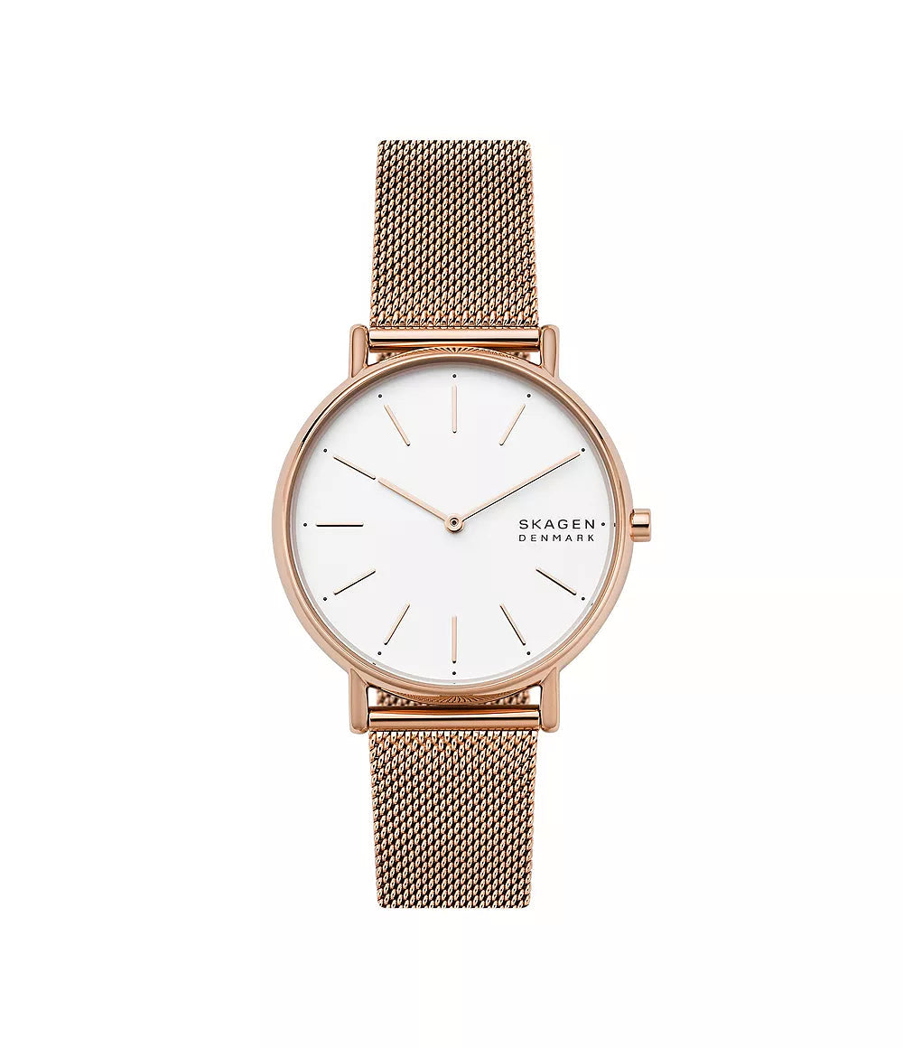 Skagen Rose-Tone Mesh Band Minimalist Watch for Women SKW2784