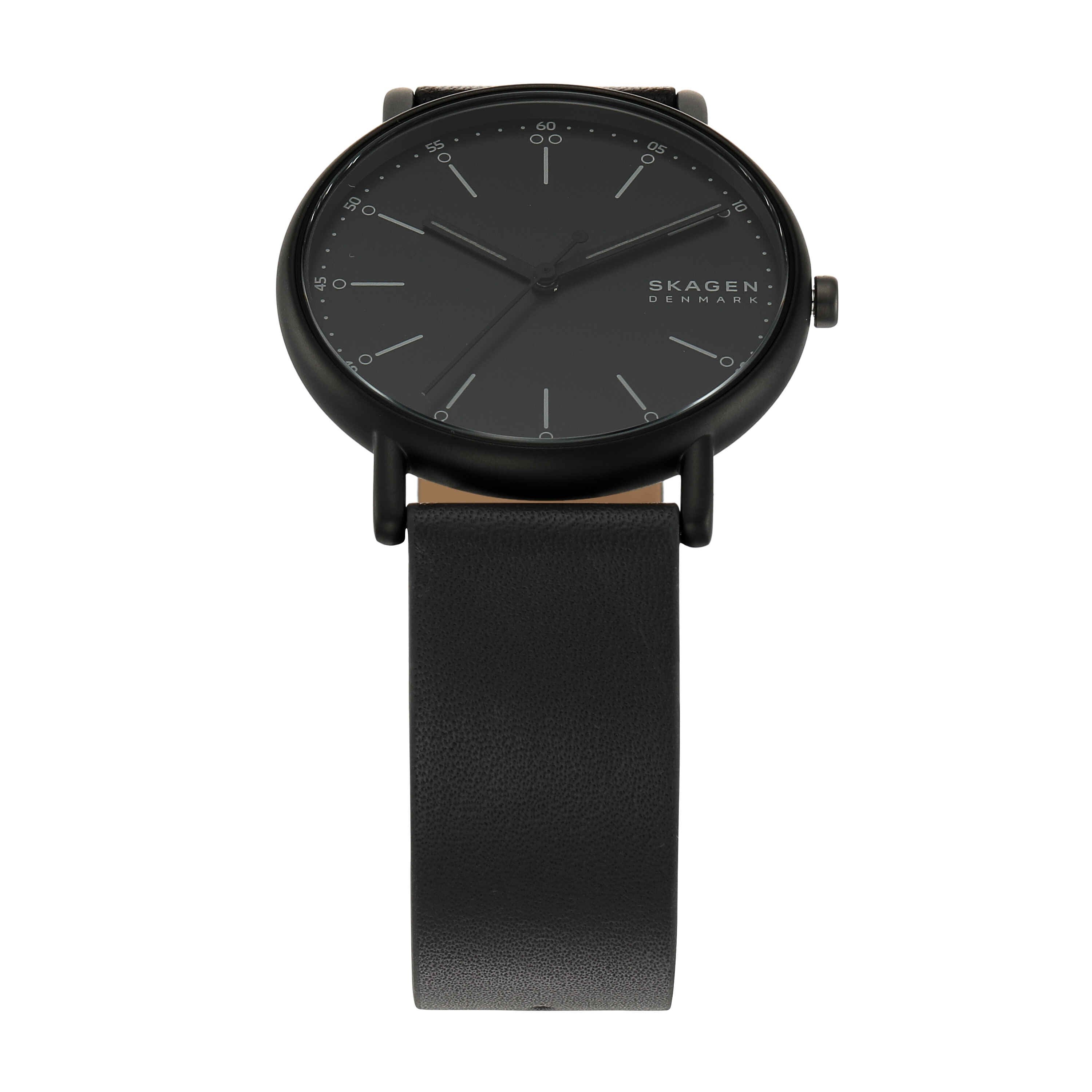 Skagen Signatur Three-Hand Black Leather Watch SKW6902