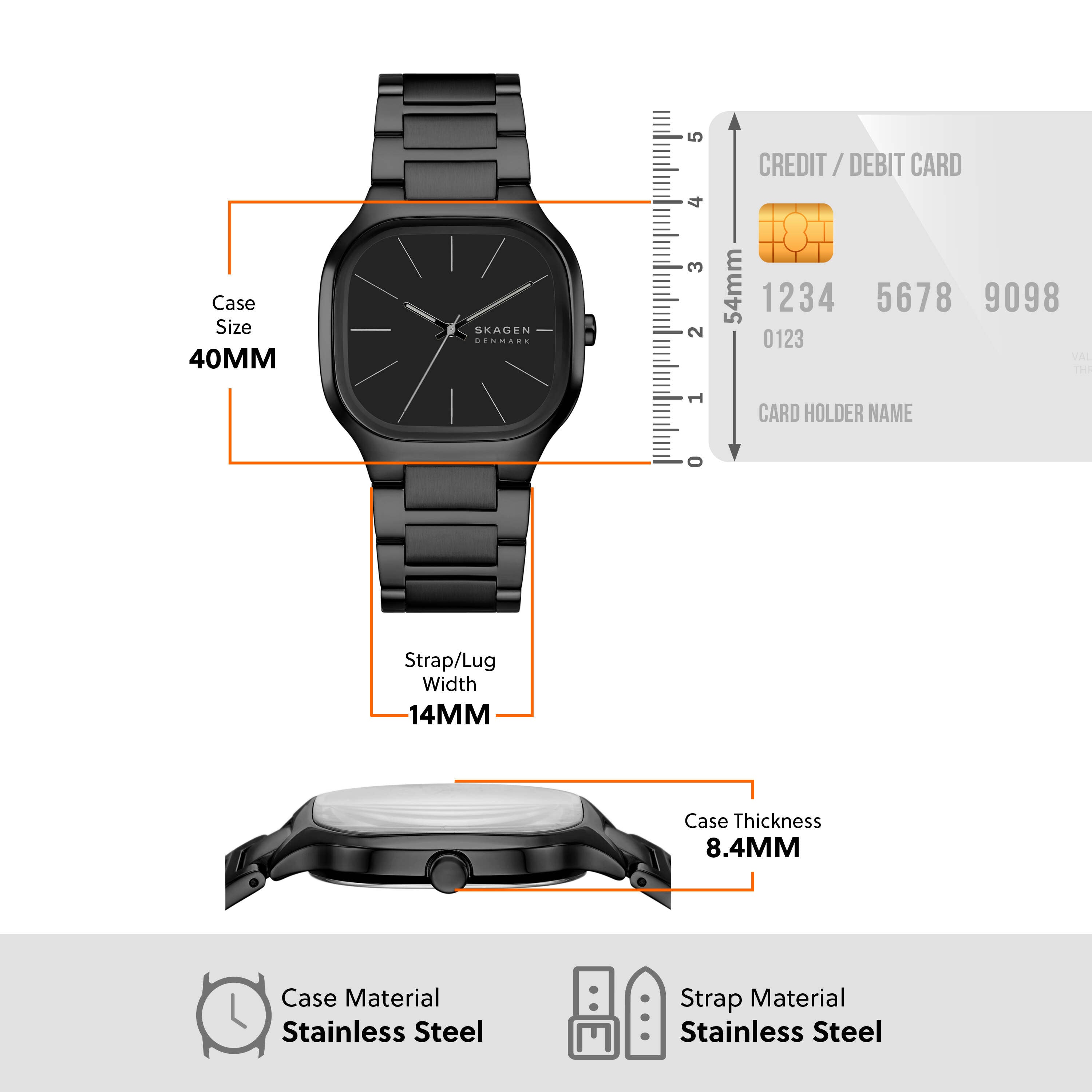 Skagen Mellem Black Dial Black Stainless Steel Watch SKW6935