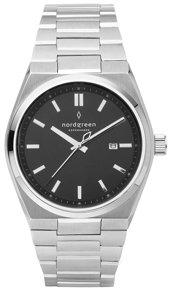 Nordgreen Succession 41mm Black Dial Stainless Steel Strap Watch