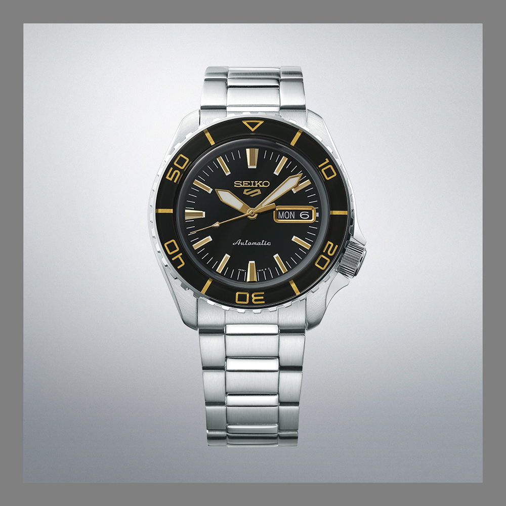 Seiko SNZH Tribute with Black-Gold Bezel and Luminescent Indices SRPK99K