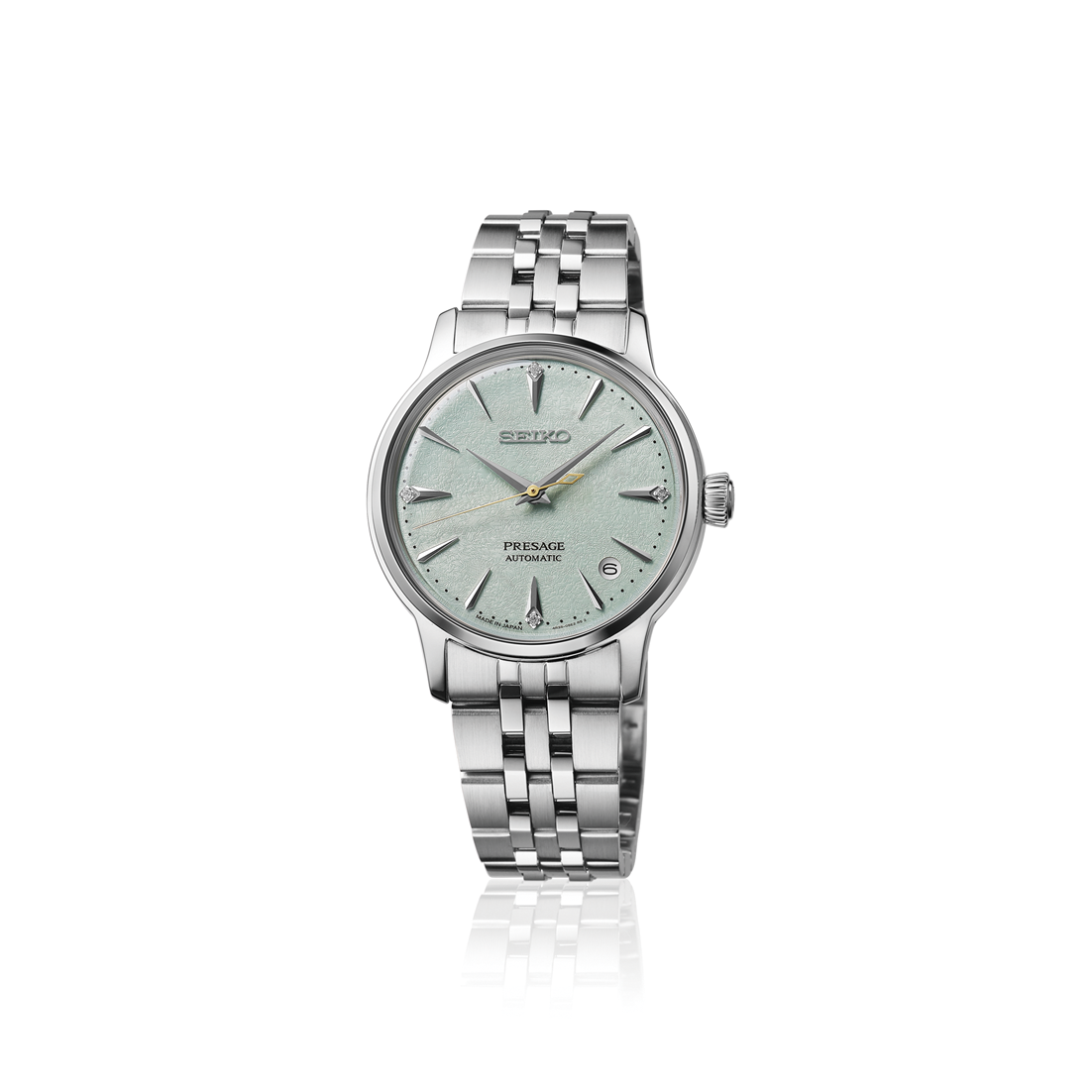 Seiko Presage Daytime 'Frozen Mojito' Automatic Blue Green Dial Watch with Diamonds SRPL63J