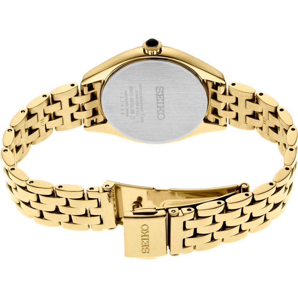 Seiko Conceptual Gold Stainless Steel Quartz White Dial Watch SUR538P