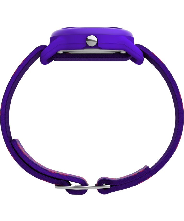 Timex Time Machines Purple Floral Elastic Fabric Kids Watch T89022