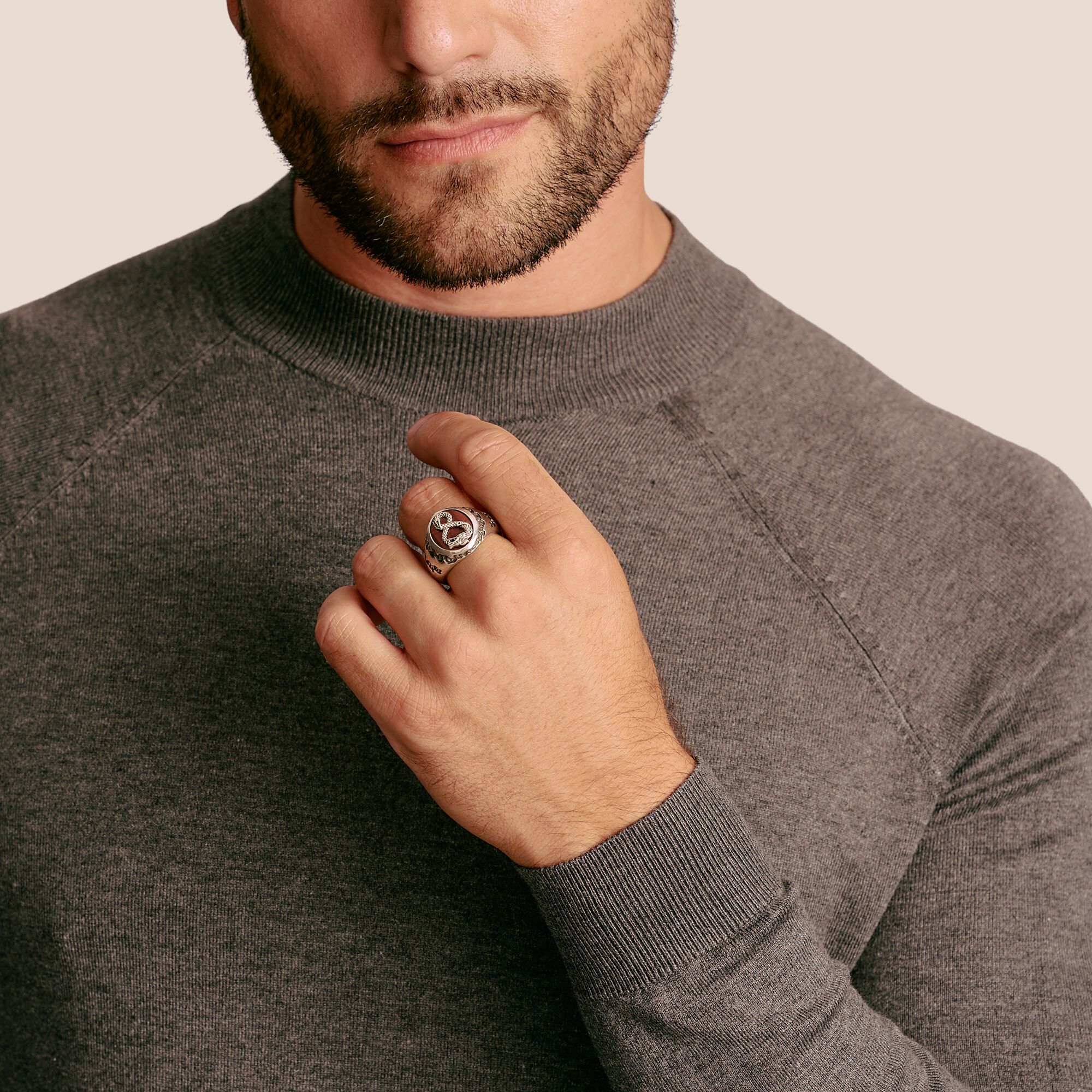 THOMAS SABO Signet Ring Dragon Red Tigerâs Eye