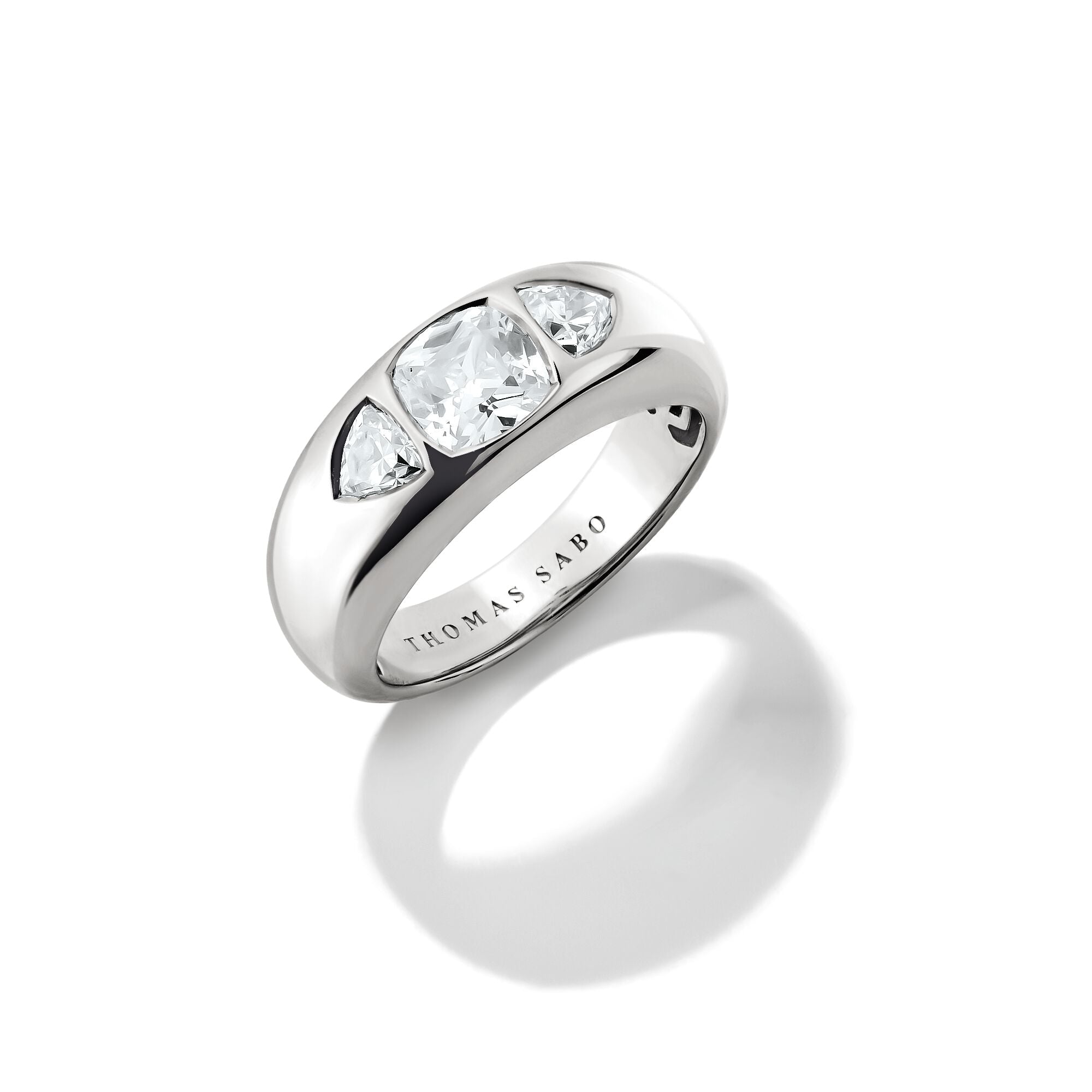 THOMAS SABO Ring with with faceted White Zirconia Stones Silver