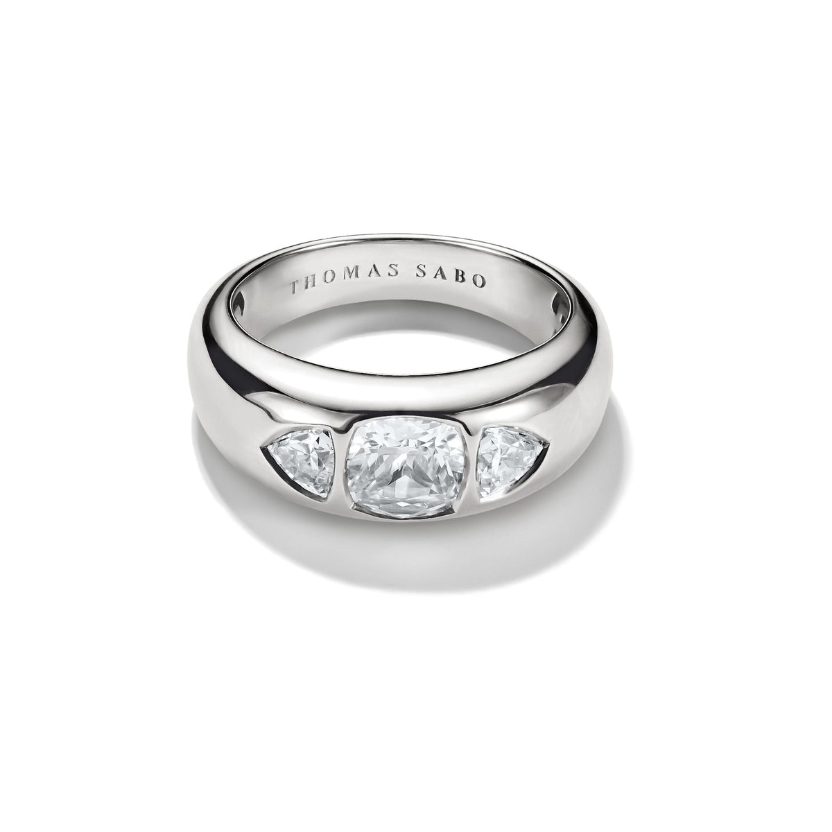 THOMAS SABO Ring with with faceted White Zirconia Stones Silver